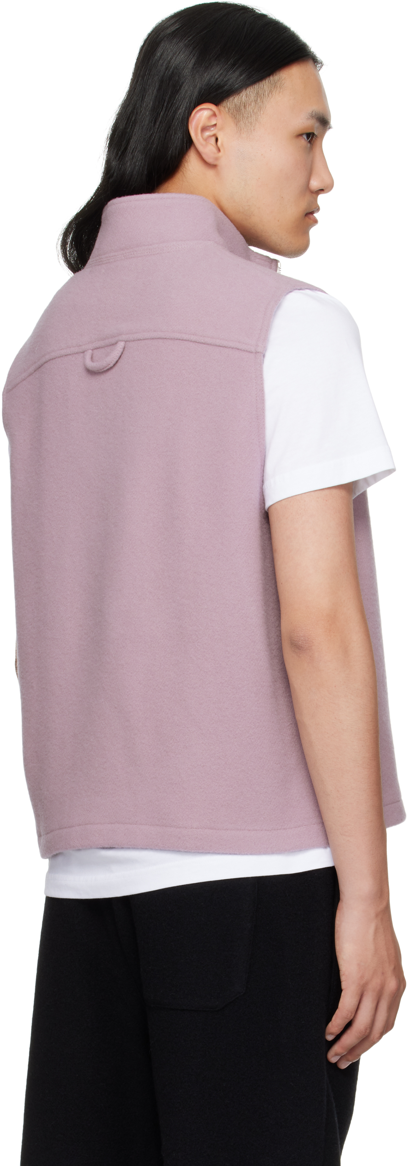 Rier Pink Fleece City Sweater Vest In Pink