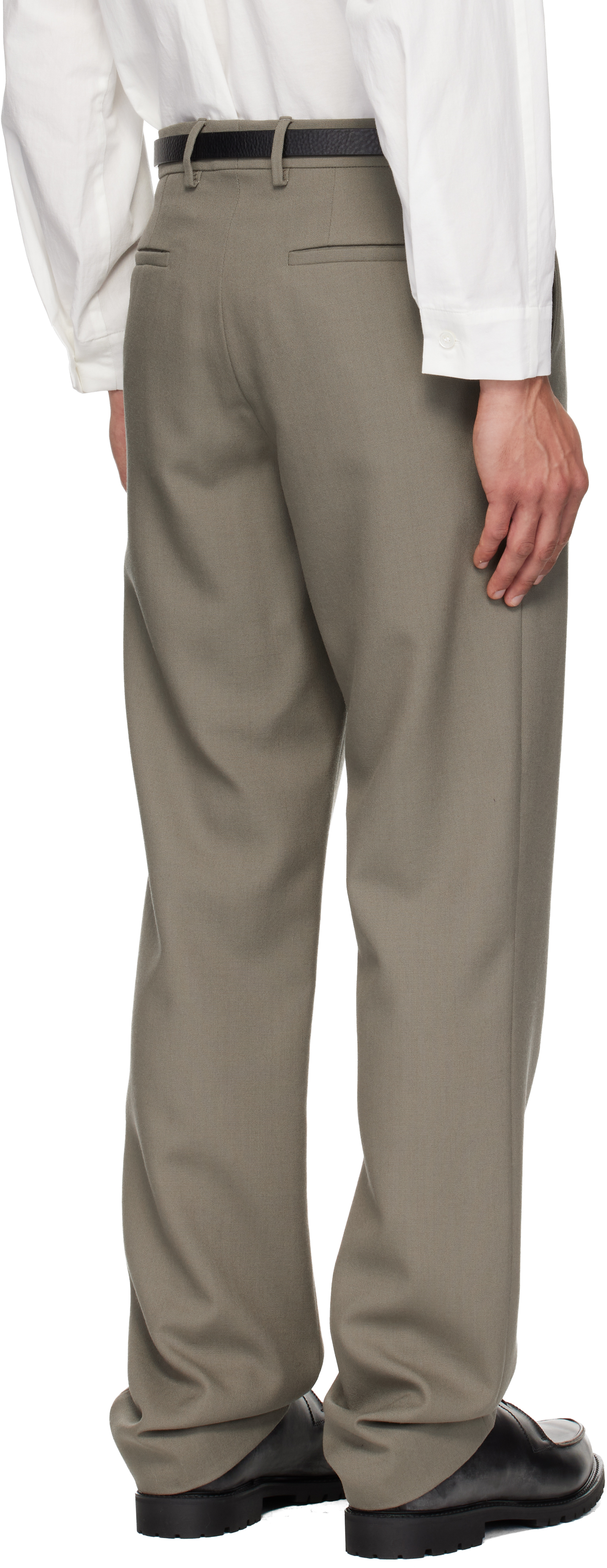 Rier Gray Fitted Trousers In Brown