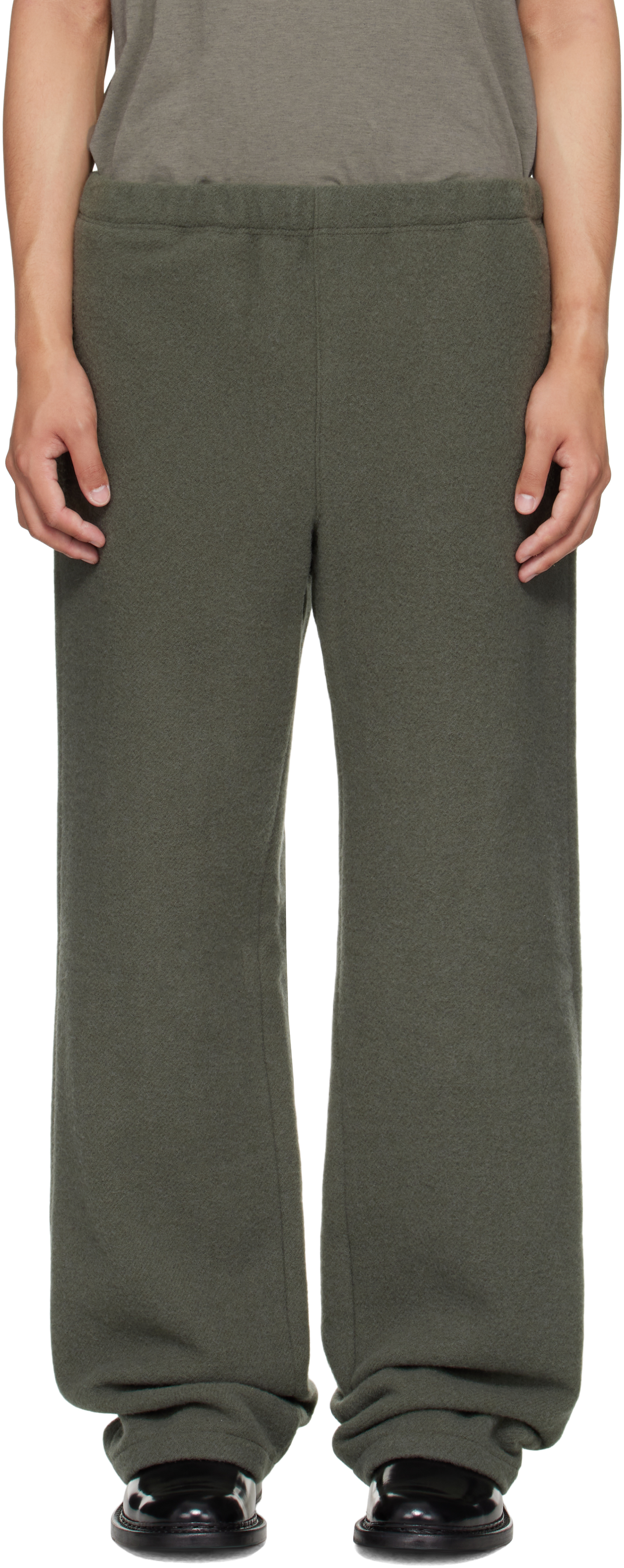 Rier Khaki Fleece Trousers In Green