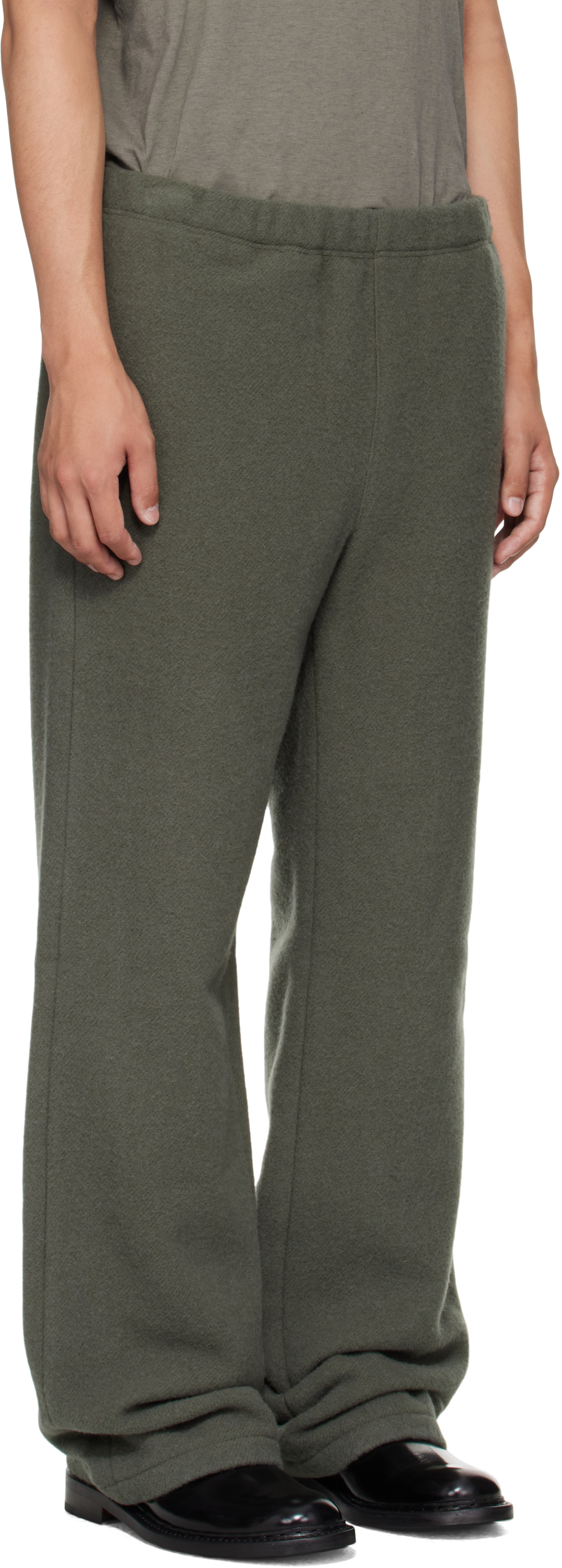 Rier Khaki Fleece Trousers In Green