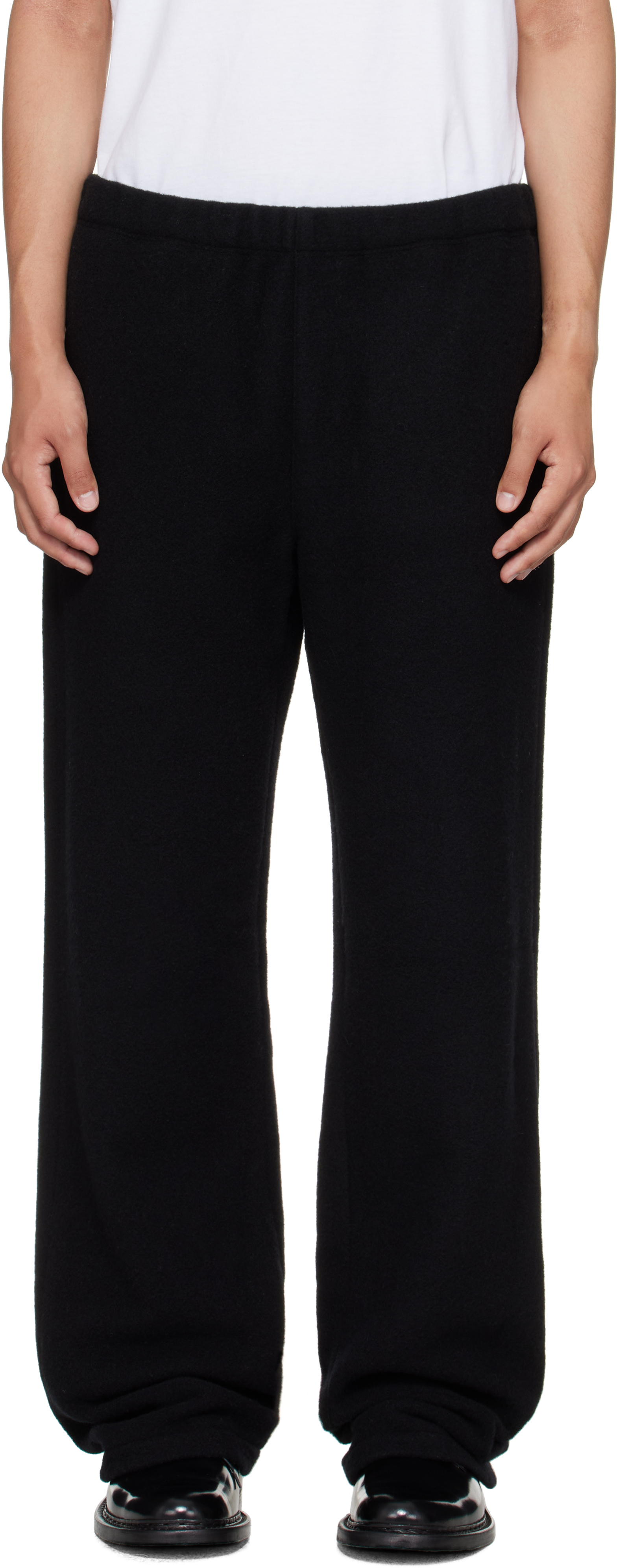 Rier Black Fleece Trousers In Multi