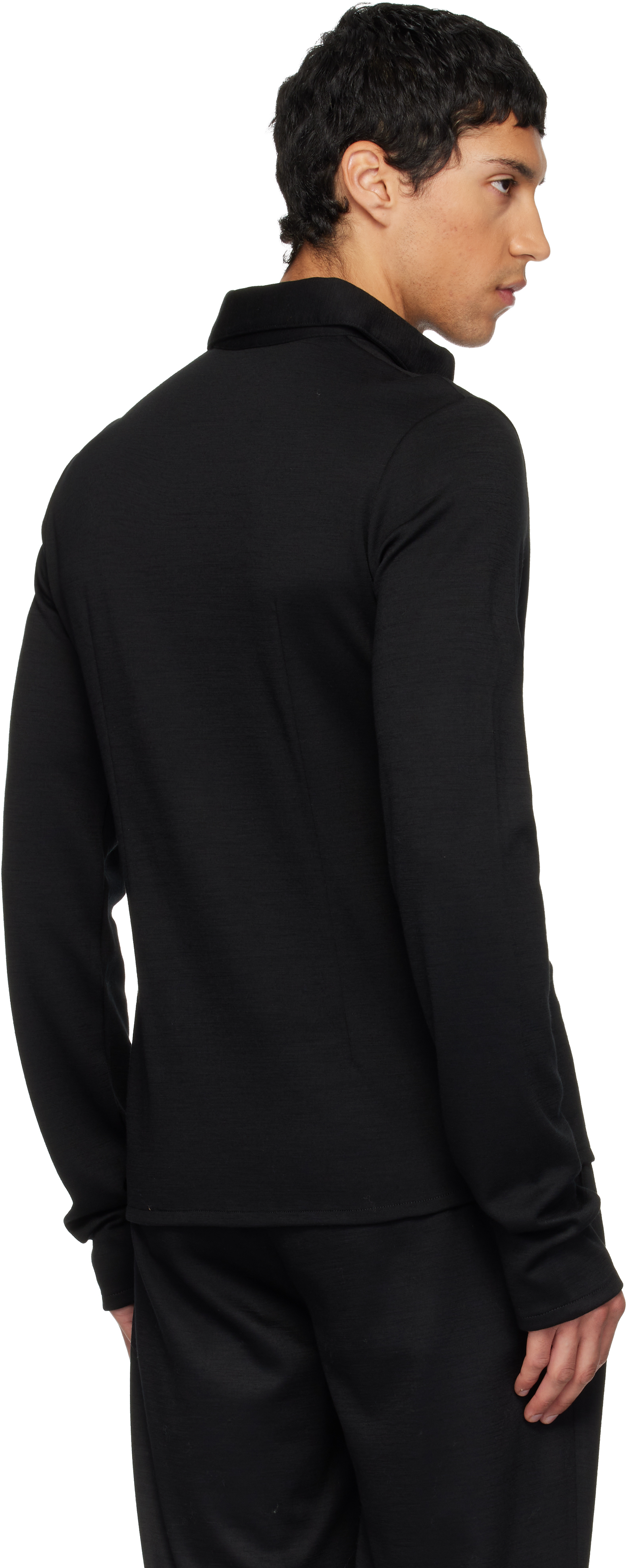 Rier Polar Wool Shirt In Black
