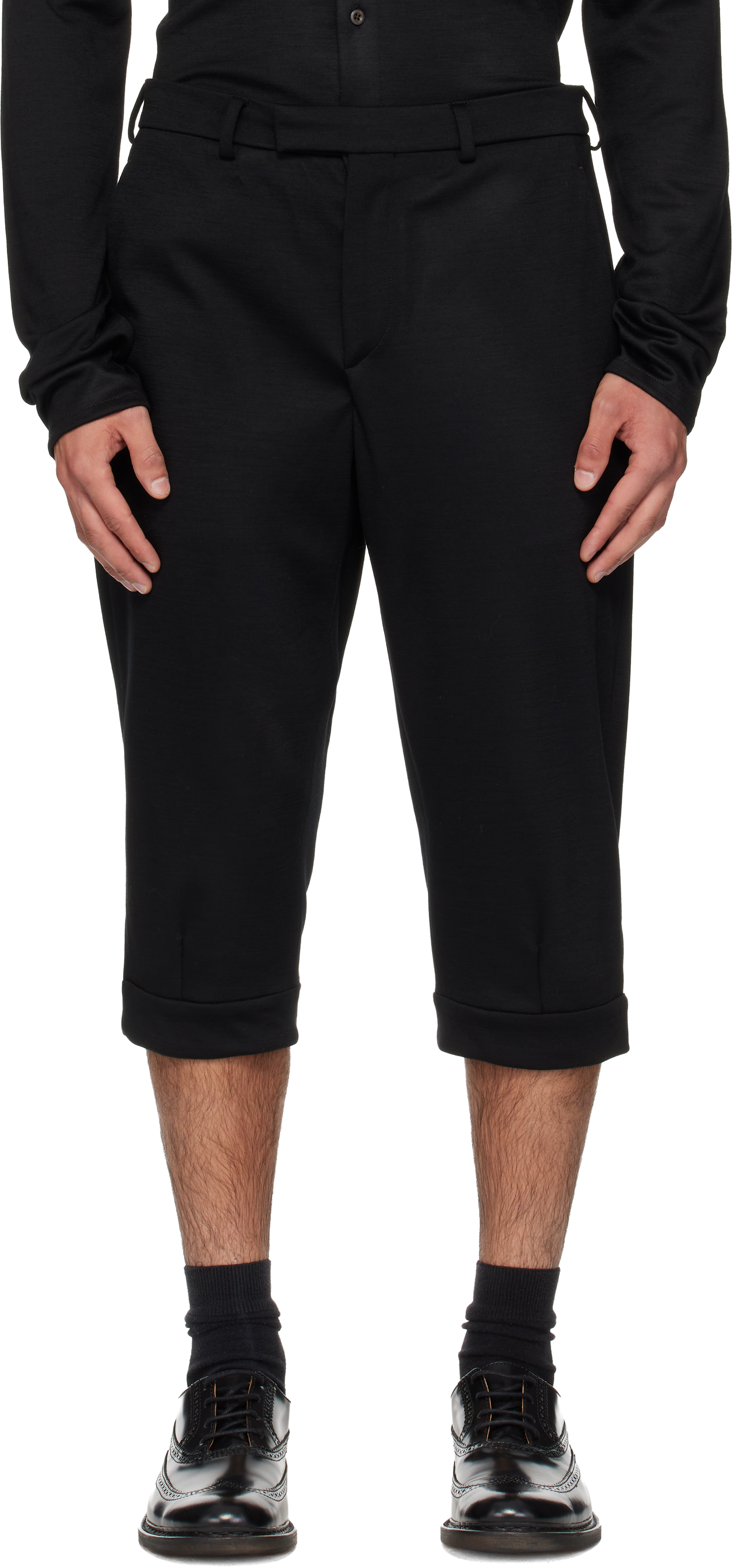 Rier Black Knickerbocker Shorts In Black