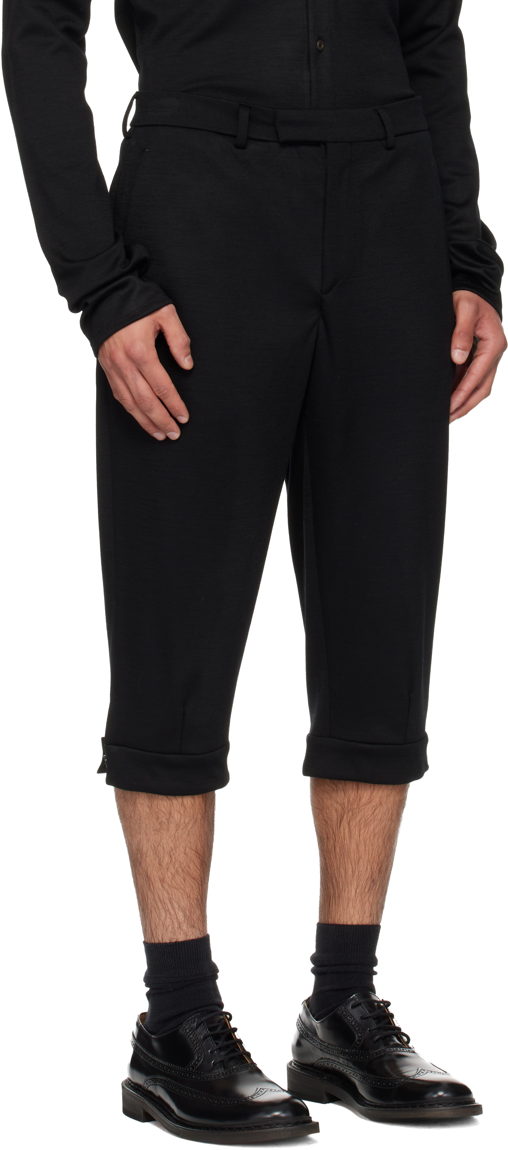 Rier Black Knickerbocker Shorts In Black