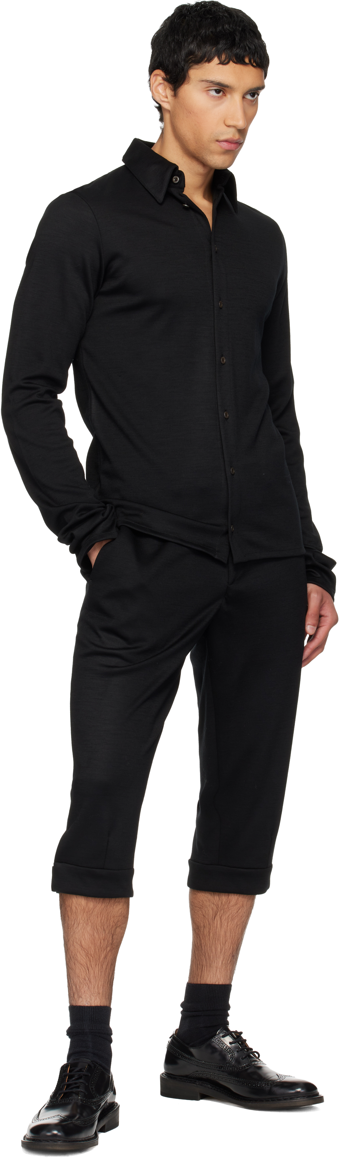 Rier Black Knickerbocker Shorts In Black