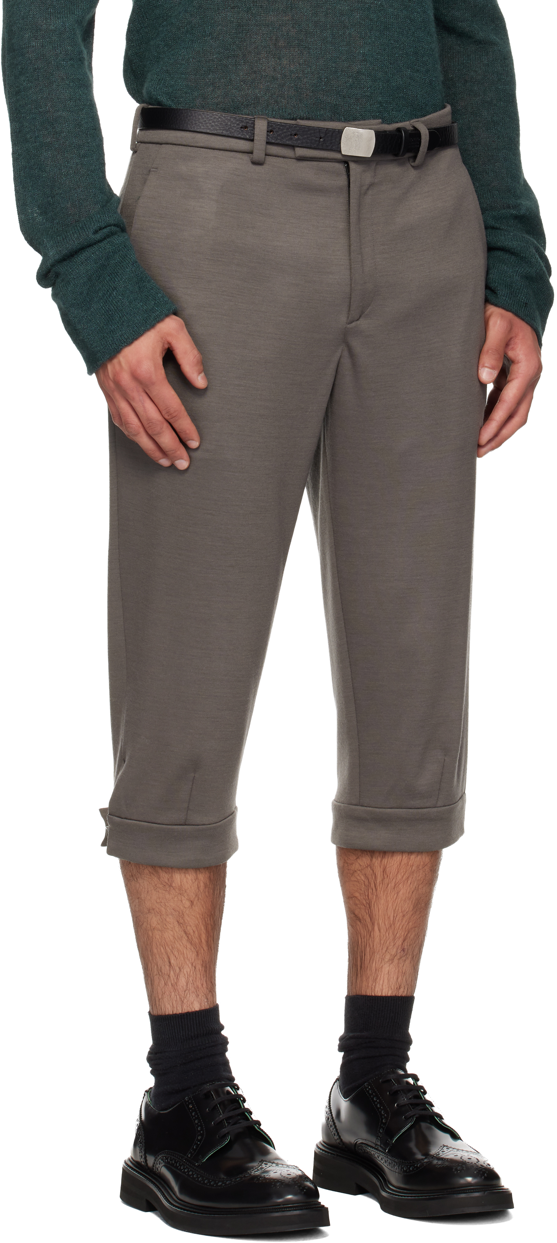 Rier Gray Knickerbocker Shorts In Brown