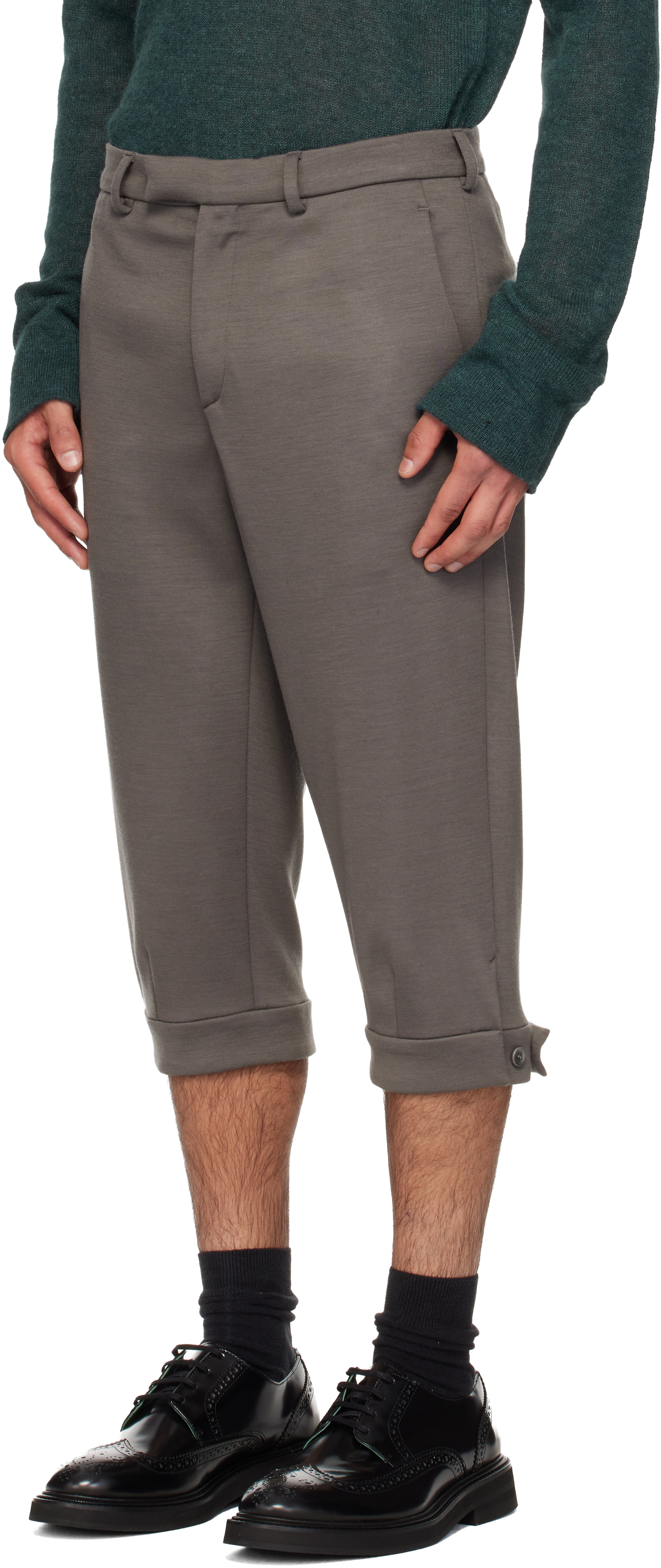 Rier Gray Knickerbocker Shorts In Brown