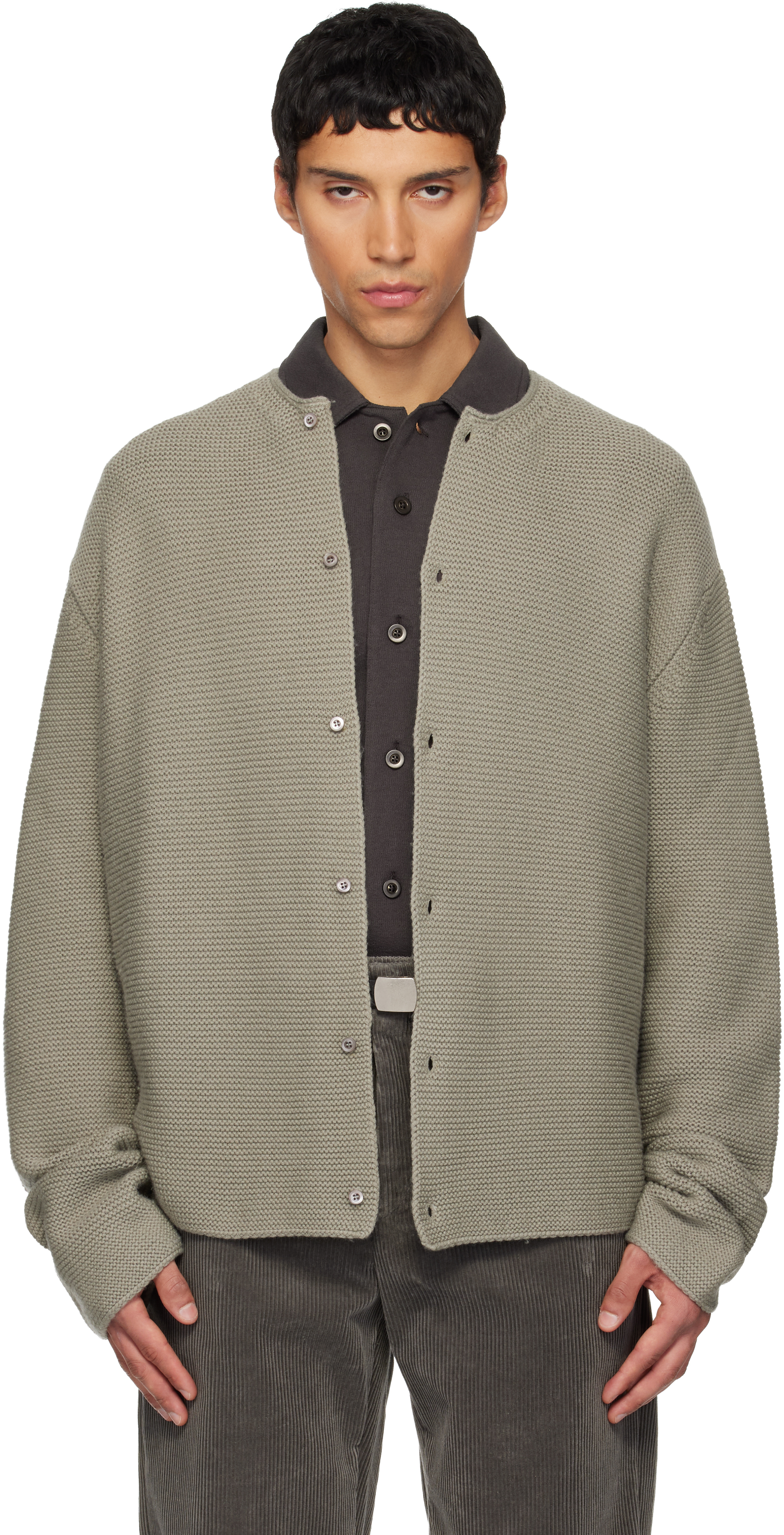 Rier Tyrolean Button-up Cardigan In Gray
