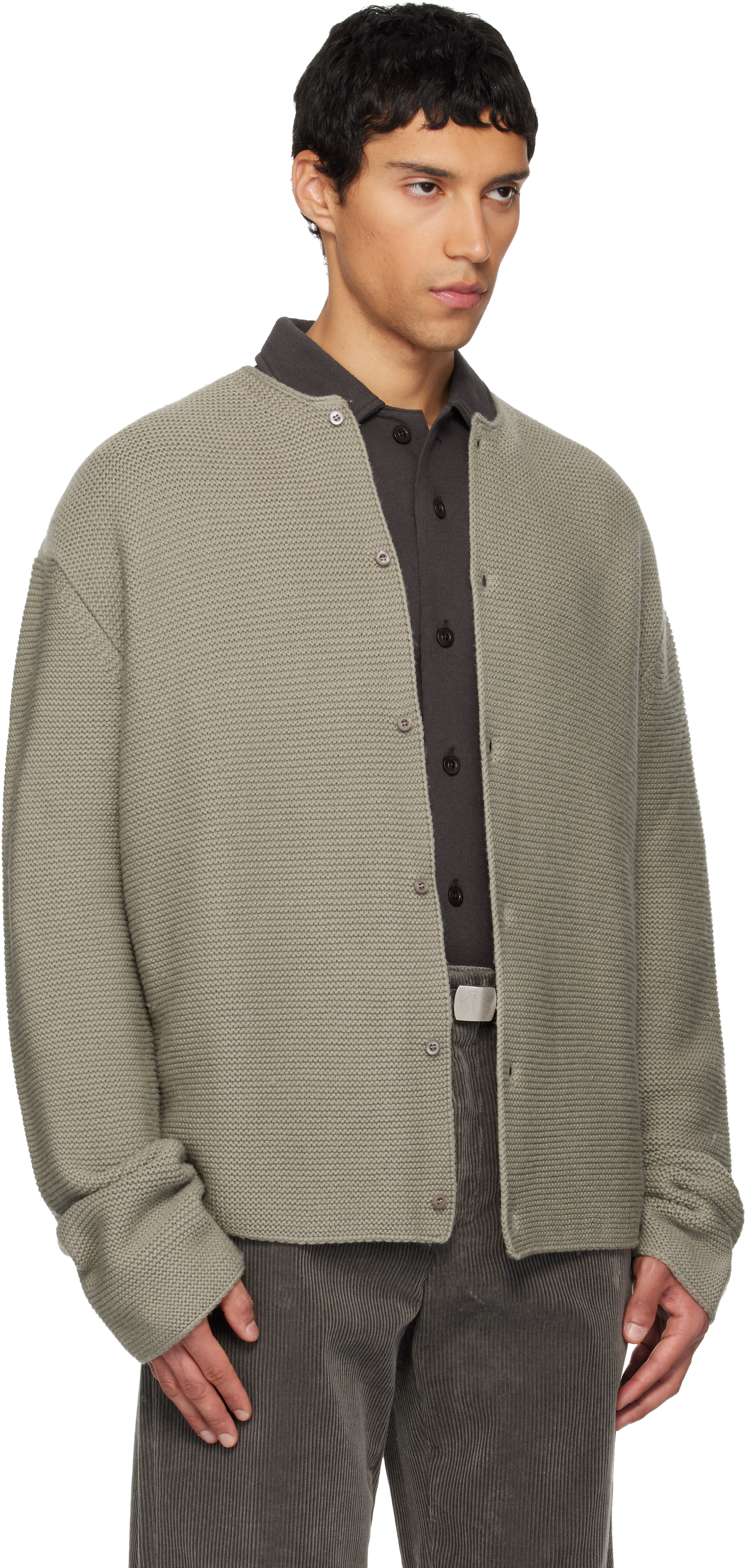 Rier Tyrolean Button-up Cardigan In Gray