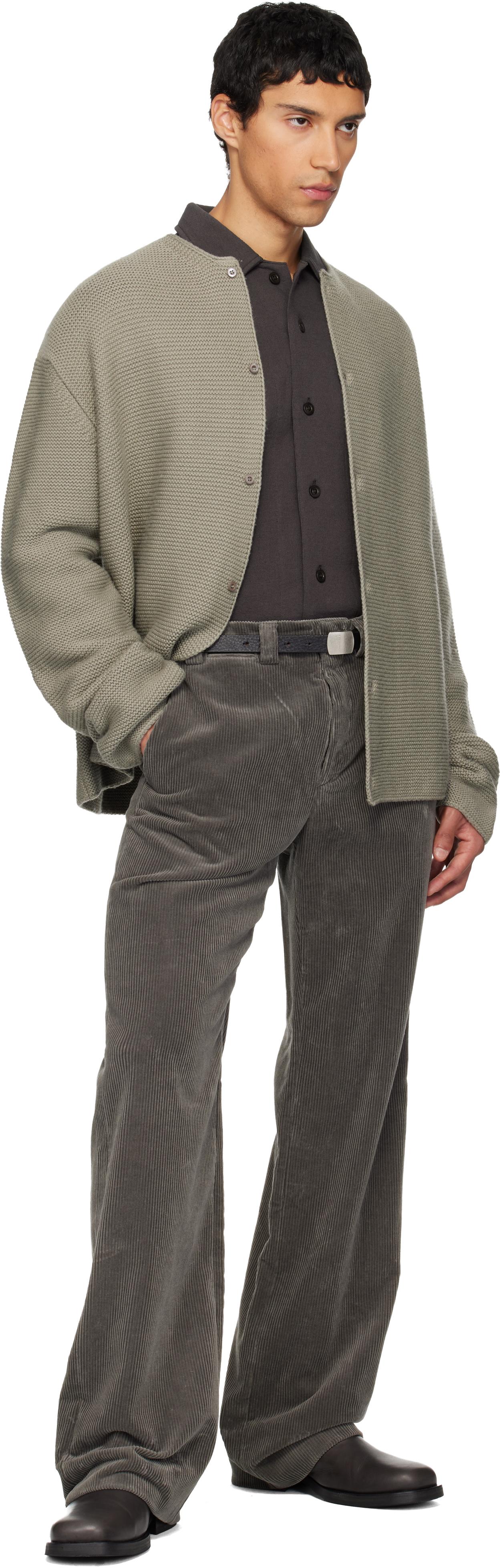 Rier Tyrolean Button-up Cardigan In Gray