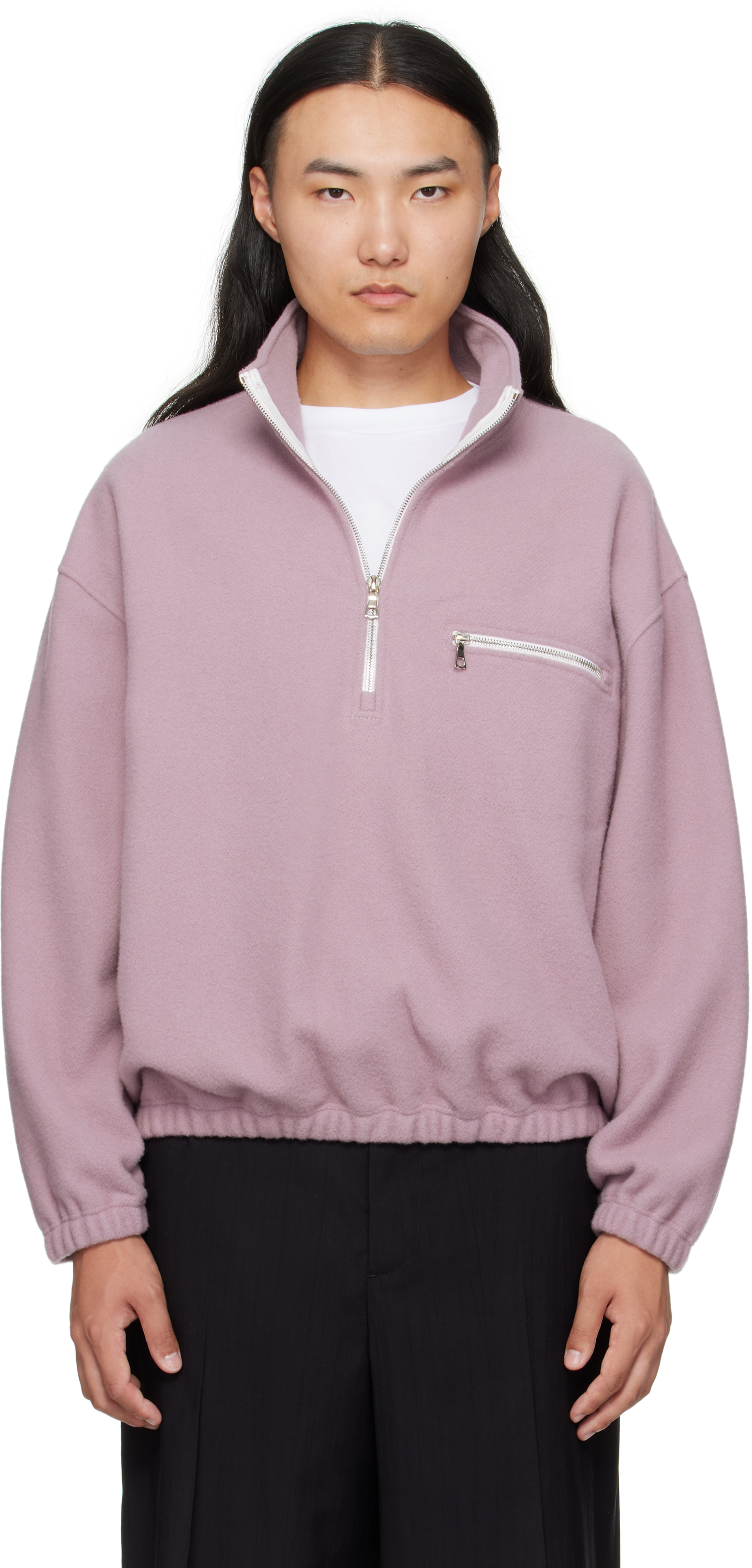 Rier Pink Fleece Sweater In Pink