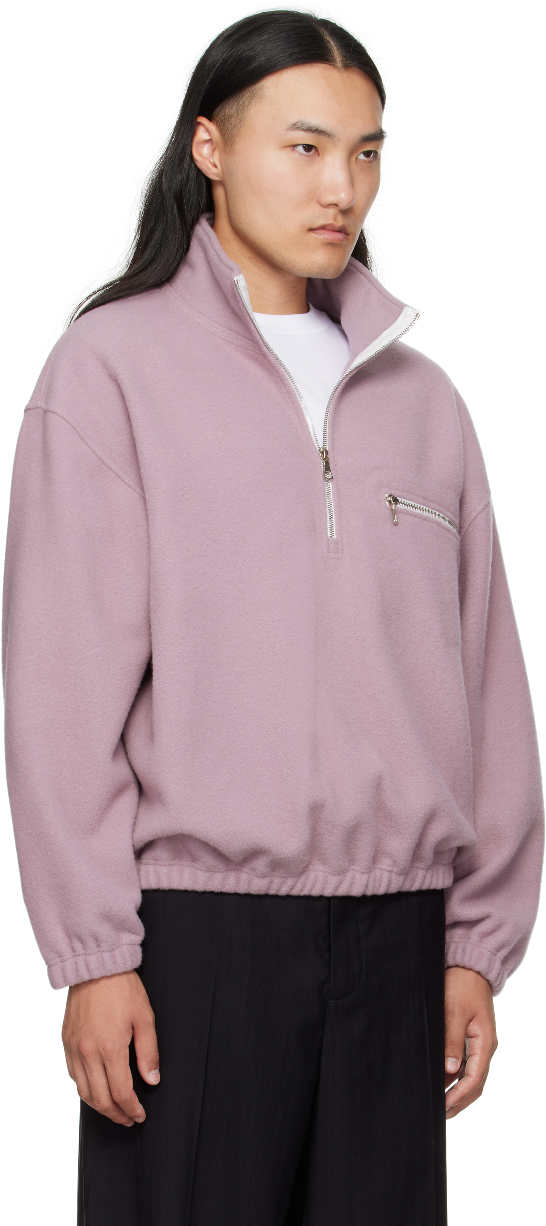 Rier Pink Fleece Sweater In Pink