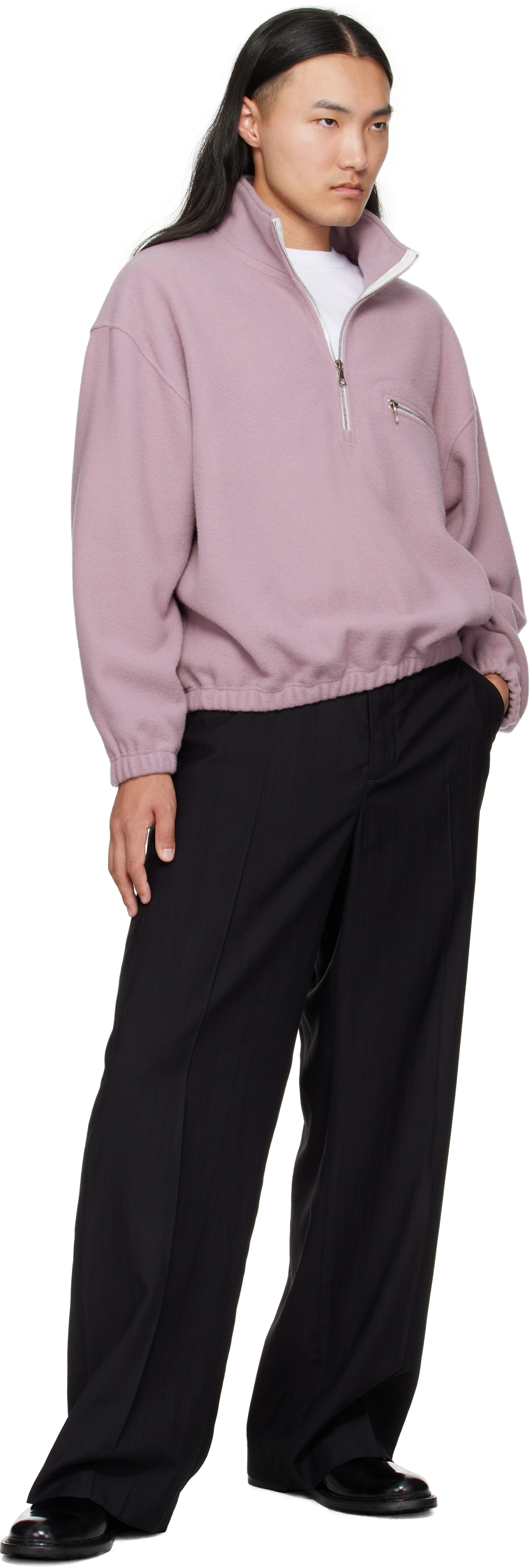 Rier Pink Fleece Sweater In Pink