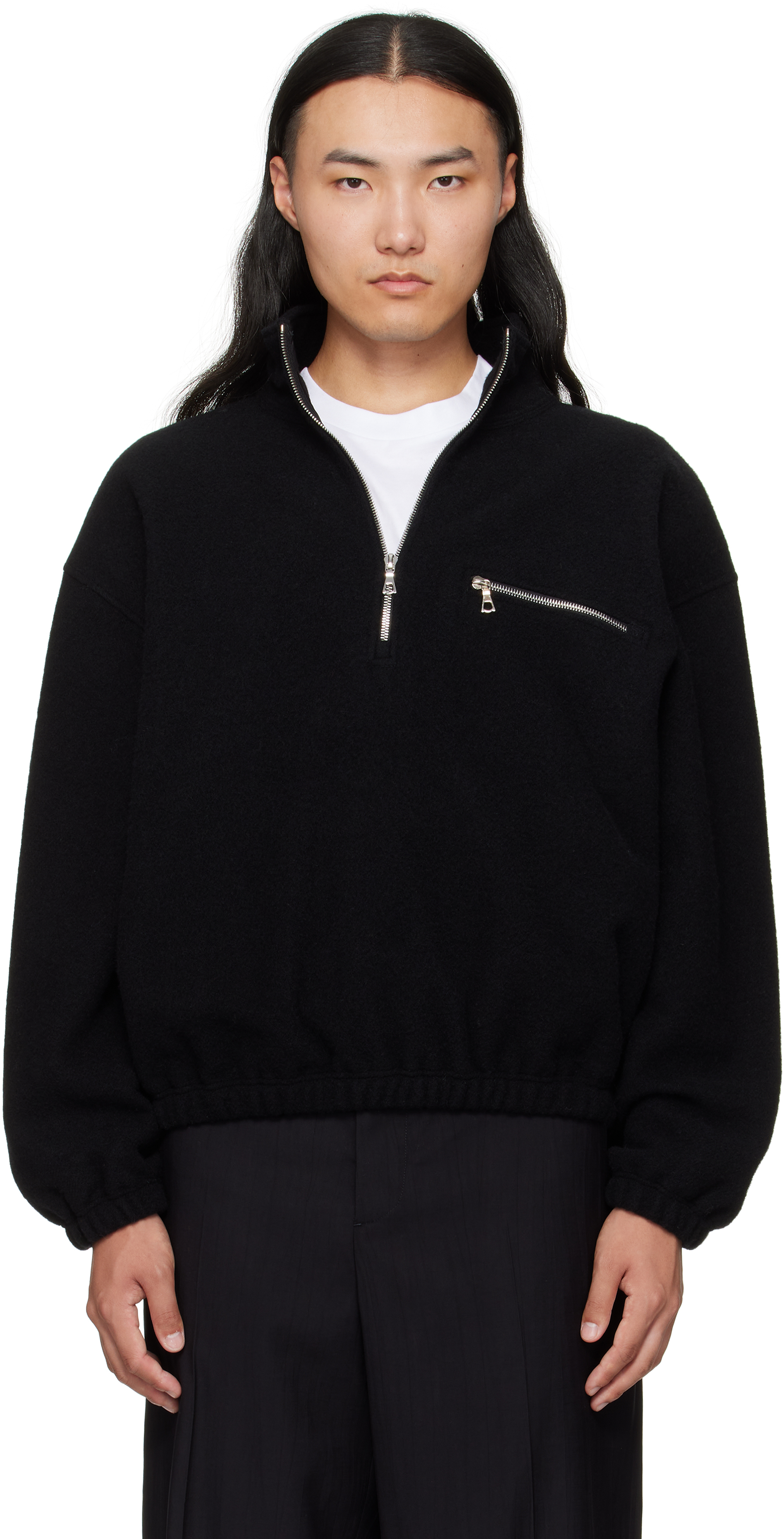 Rier High-neck Zip-front Sweatshirt