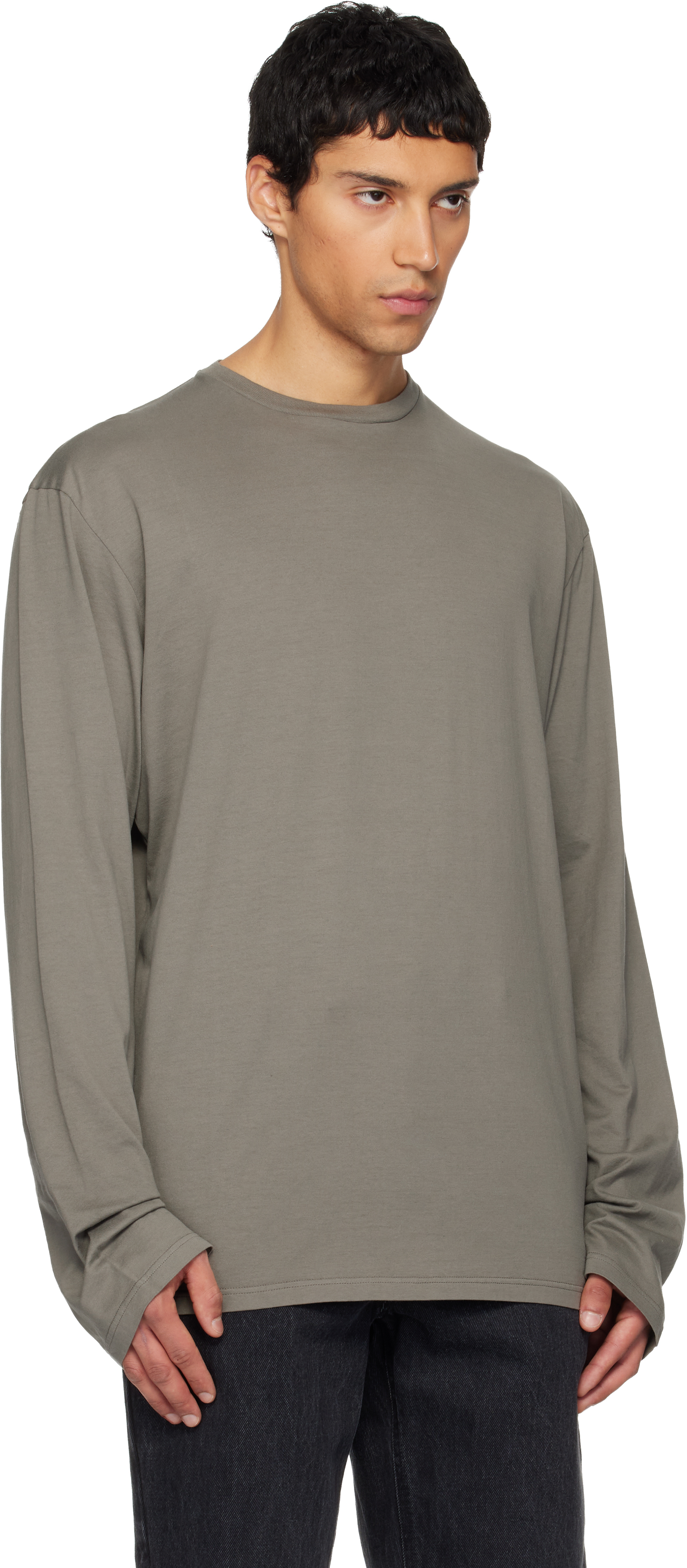 Rier Gray Roundneck Jersey Cotton T-shirt In Gray
