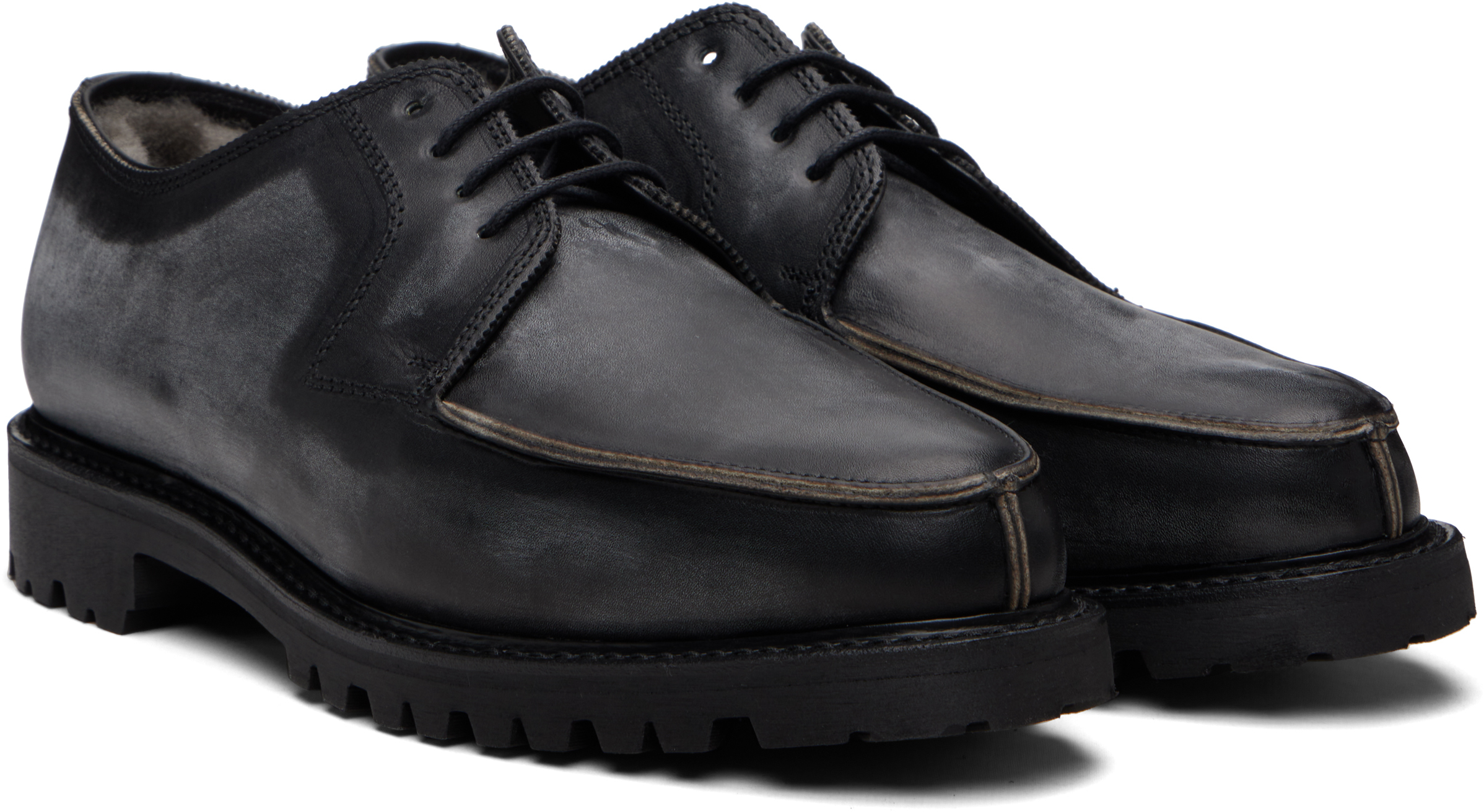 Rier X Ludwig Reiter Collaboration Norwegian Derby Shoes In Black