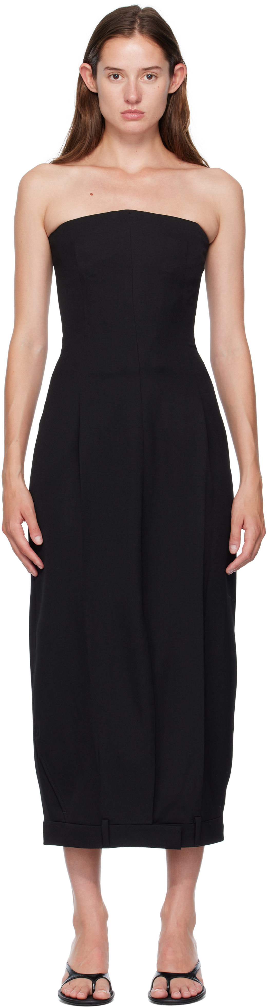 Vetements Black Upside-down Tailored Pantadress Maxi Dress In Black