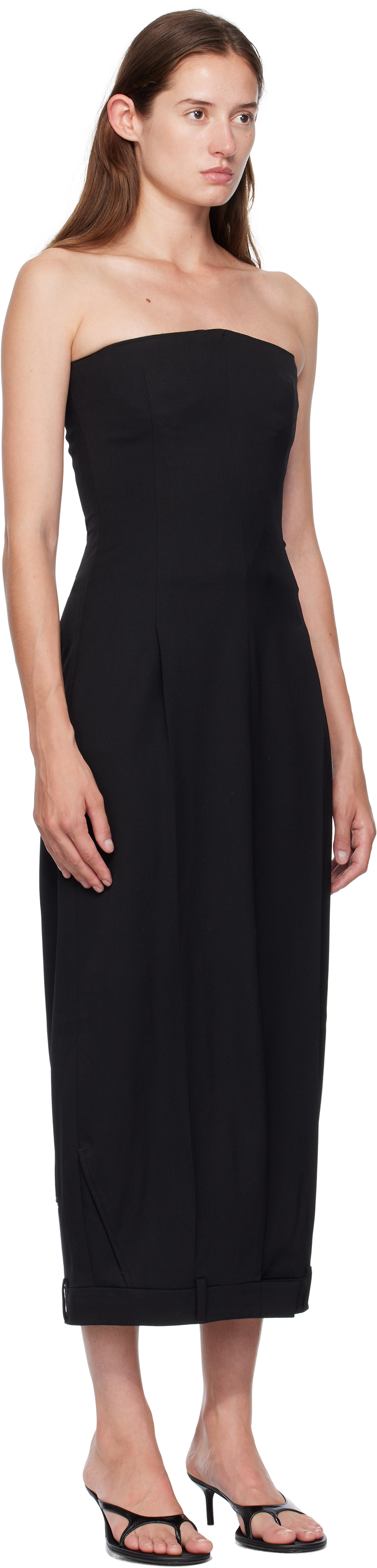 Vetements Black Upside-down Tailored Pantadress Maxi Dress In Black