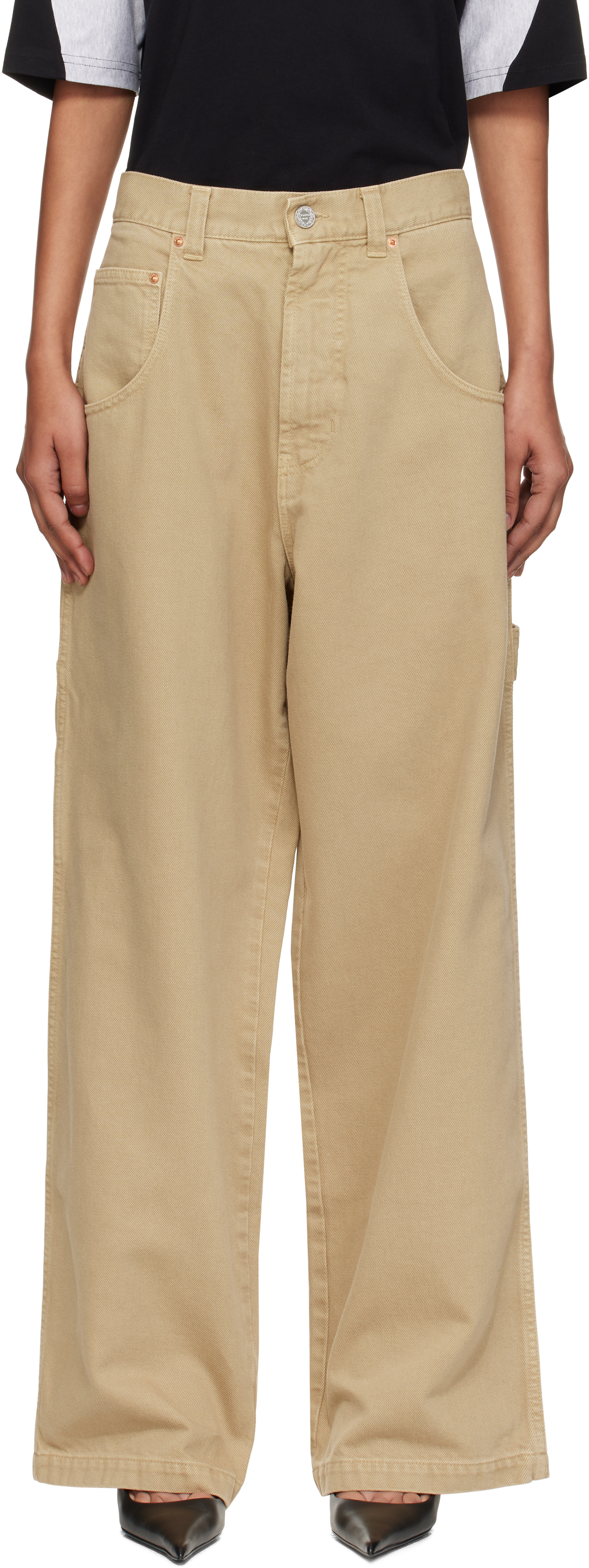 Beige Hip-Hop Jeans