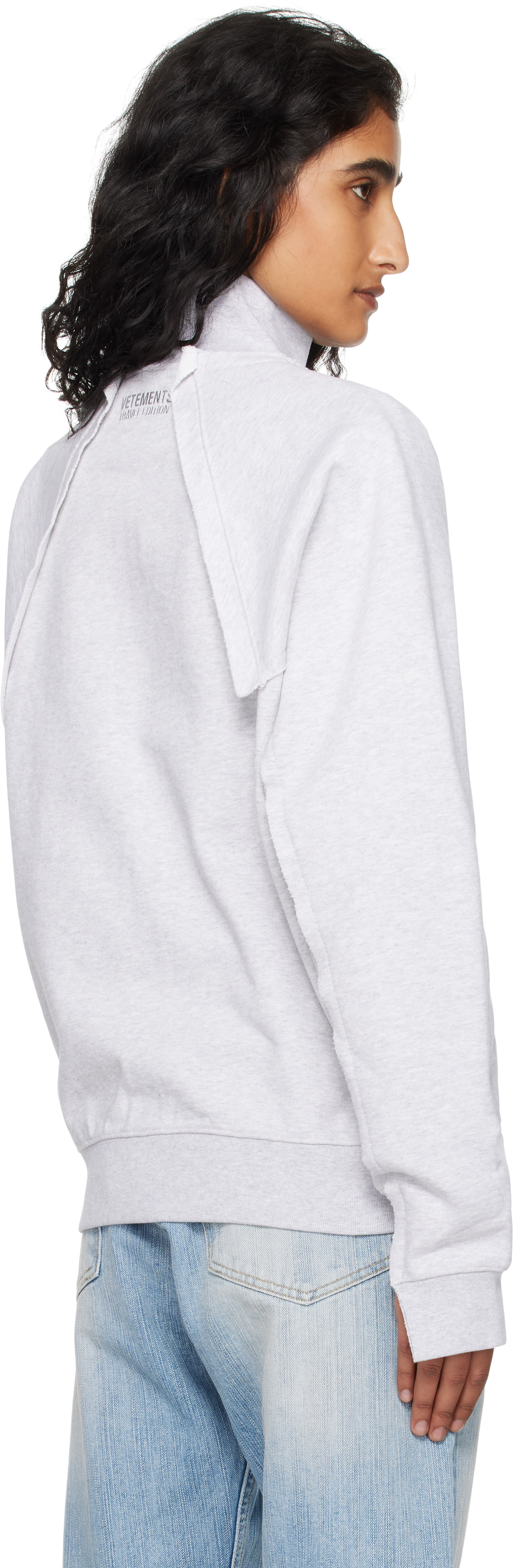 Vetements Gray Patched Zip-up Jacket In Gray