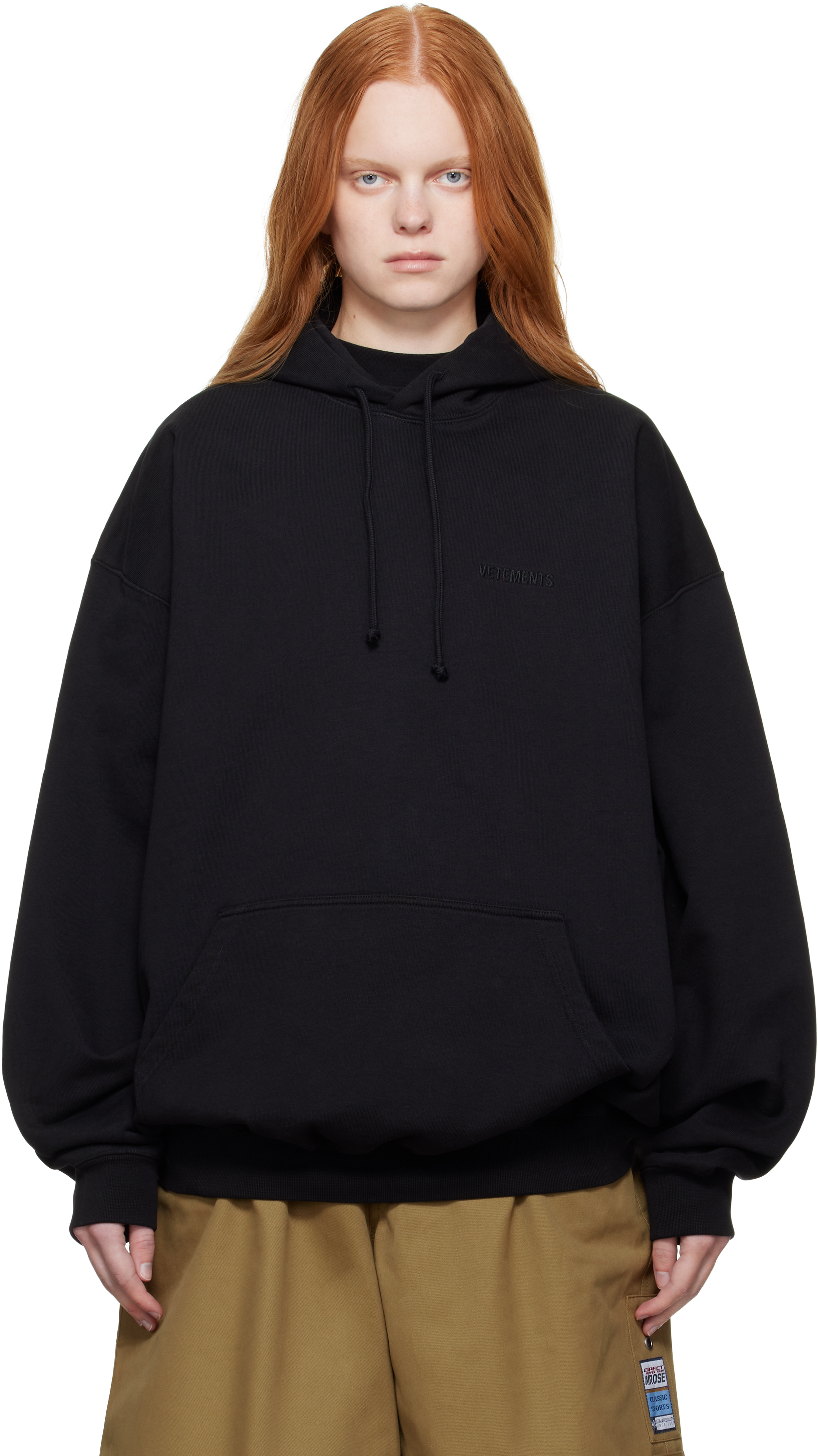 Black Logo Oversized Hoodie