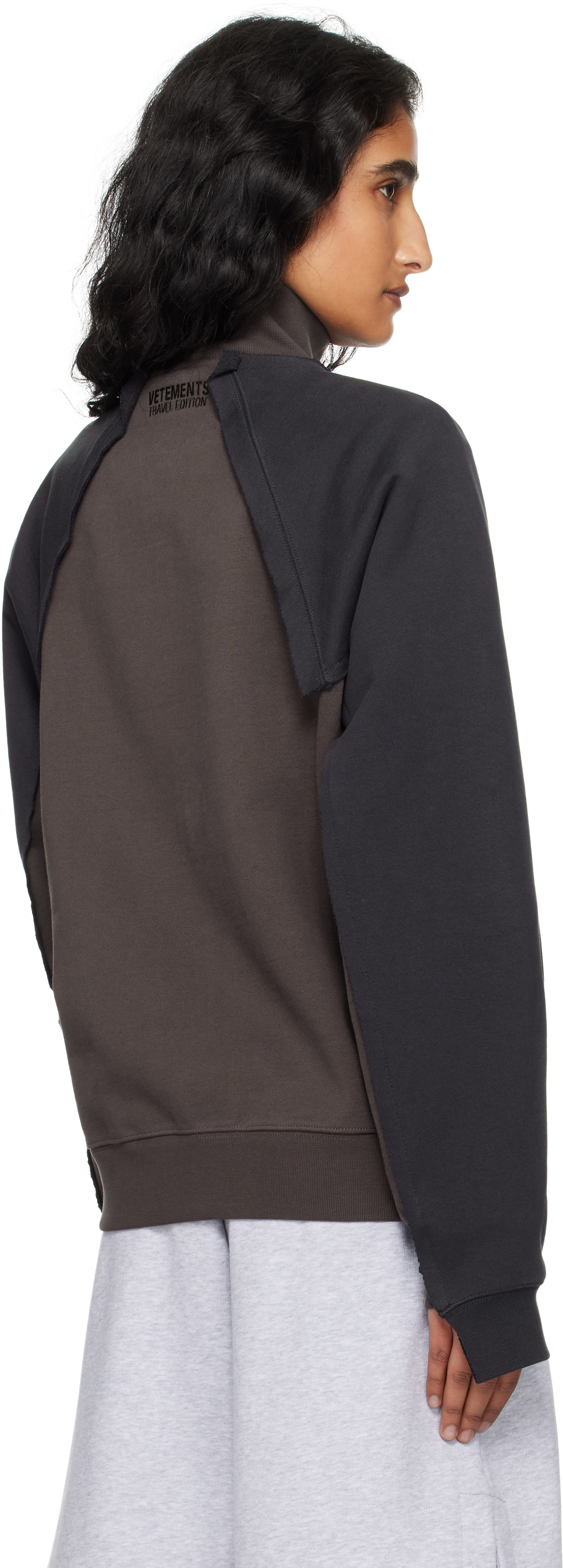 Vetements Brown Patched Zip-up Jacket