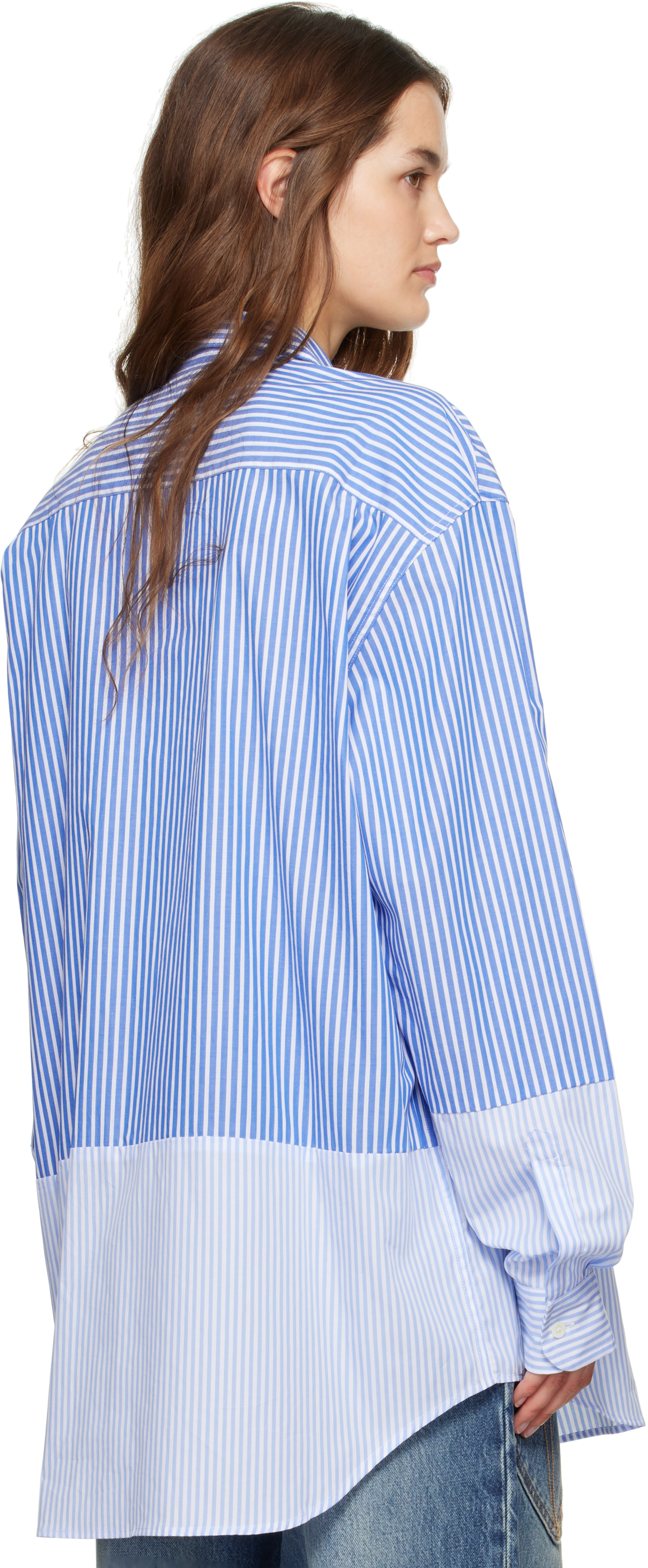 Vetements Blue Splitted Shirt In Blue