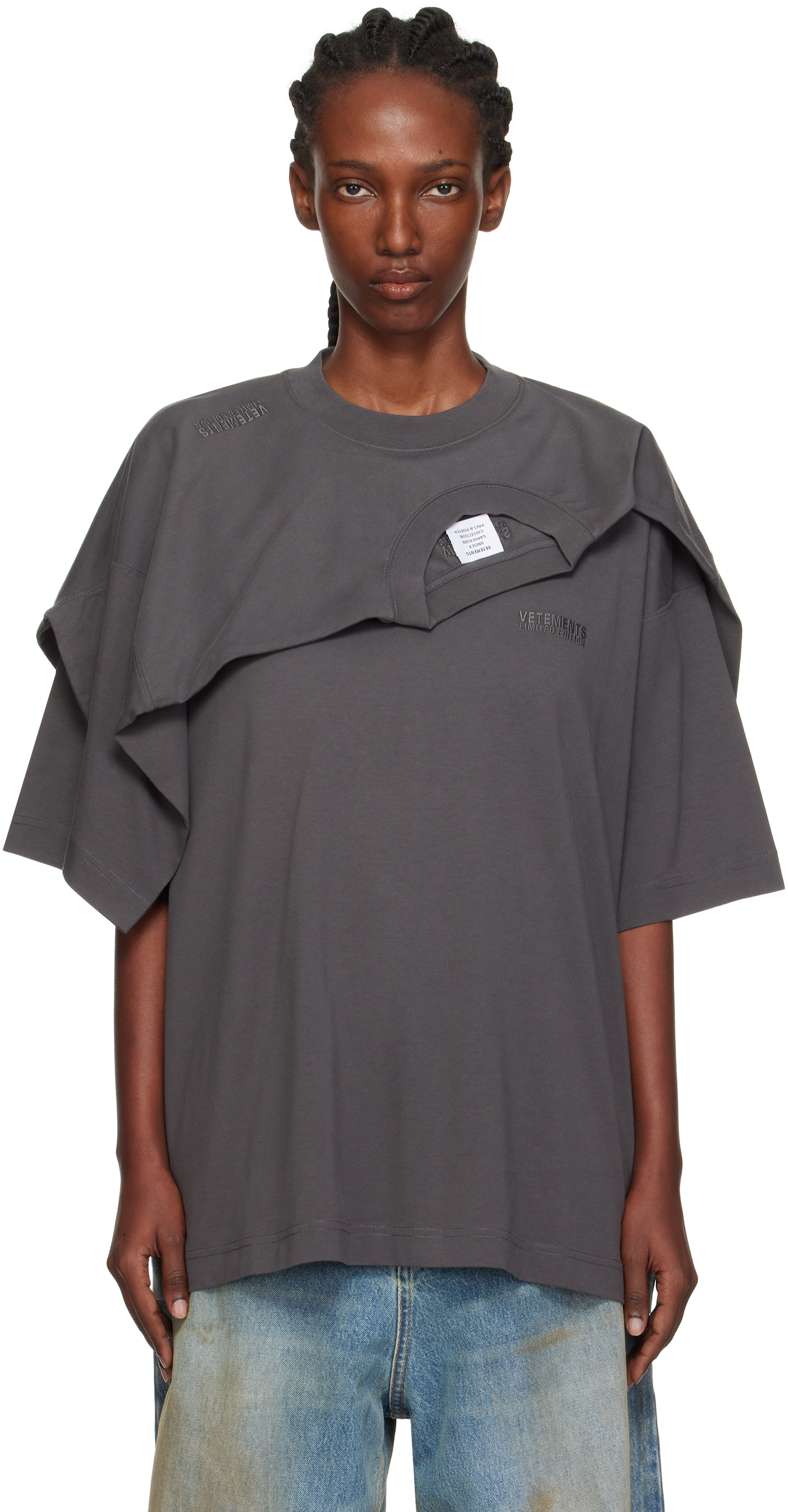 Vetements Double-layer T-shirt In Gray