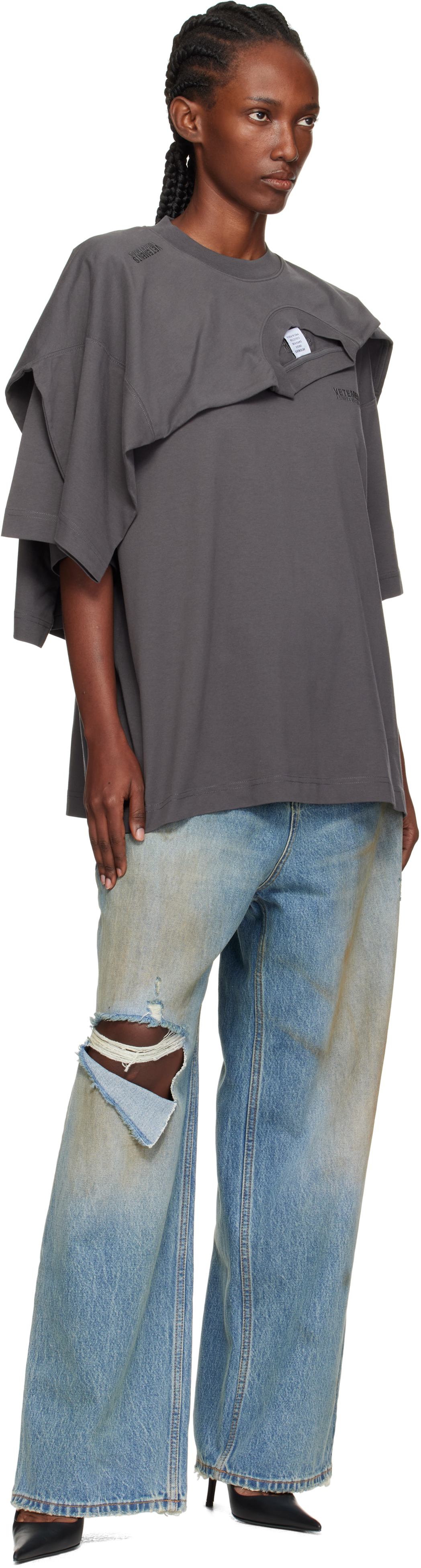 Vetements Double-layer T-shirt In Gray