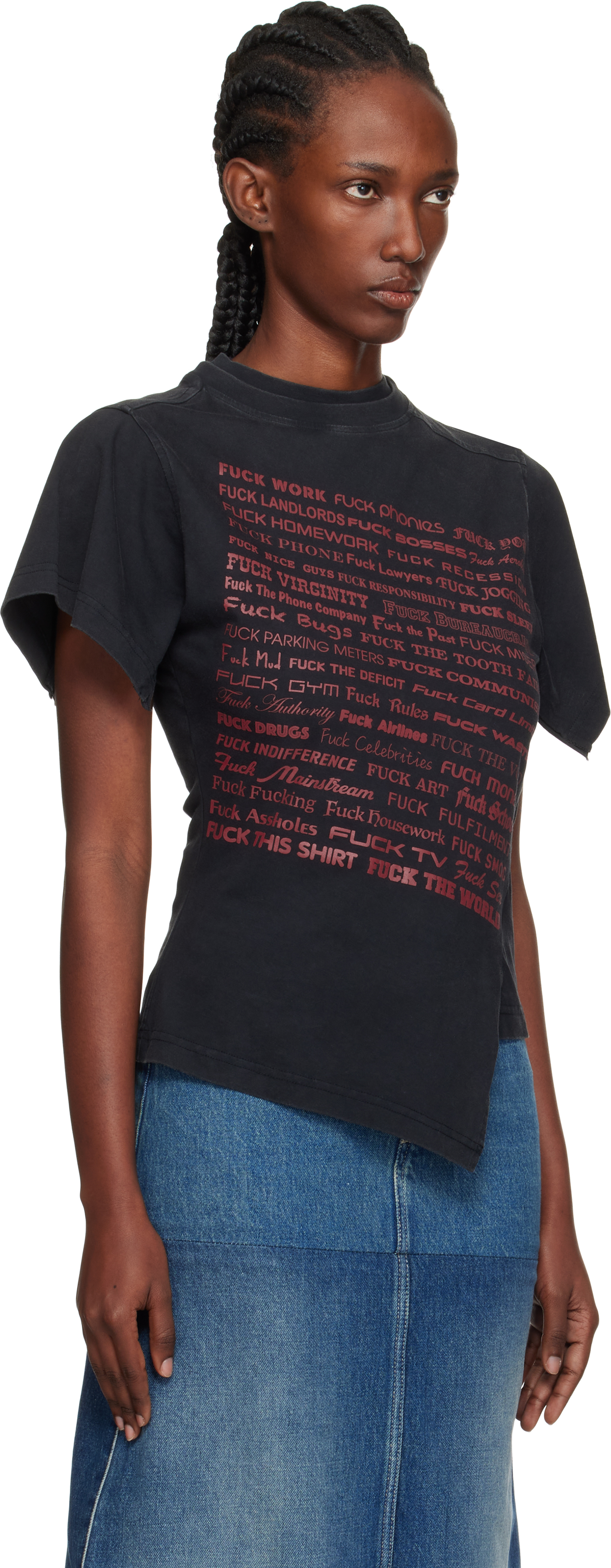 Vetements Black 'fuck' Shifted T-shirt In Black