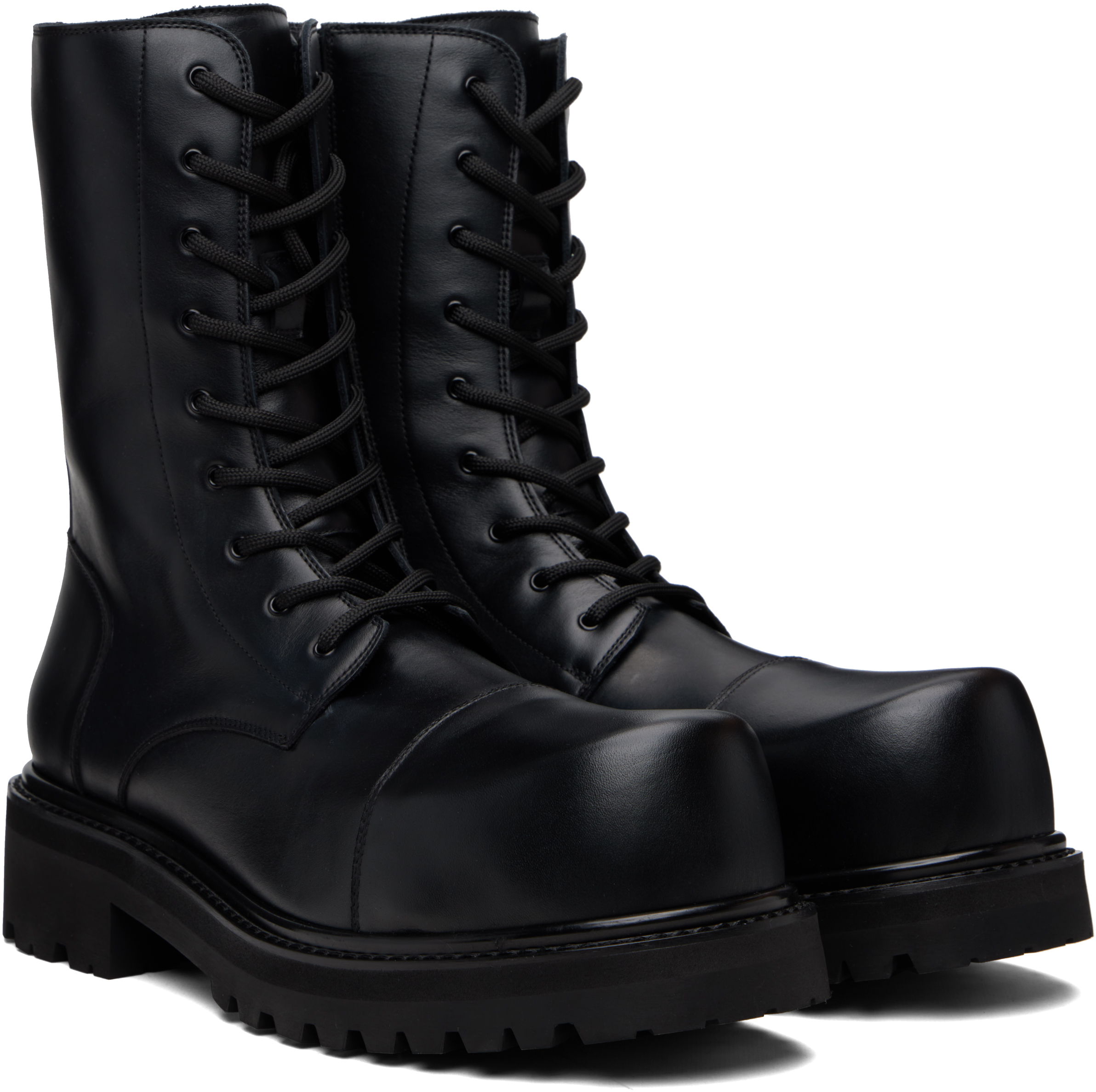Vetements Black Stomp Compact Boots In Multi