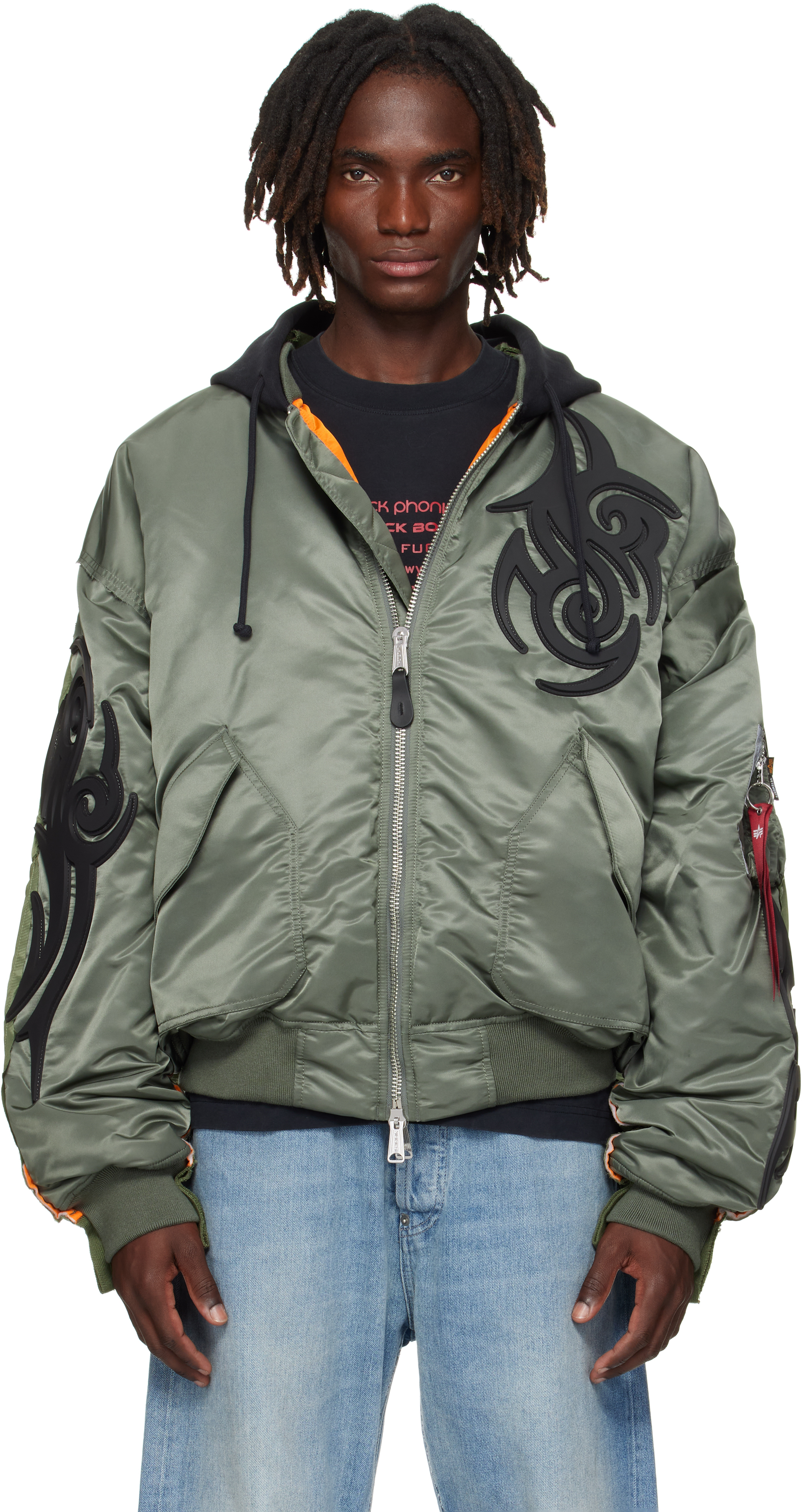 vetements alpha ボンバージャケット VETEMENTS: カーキ Alpha Industriesエディション Reworked