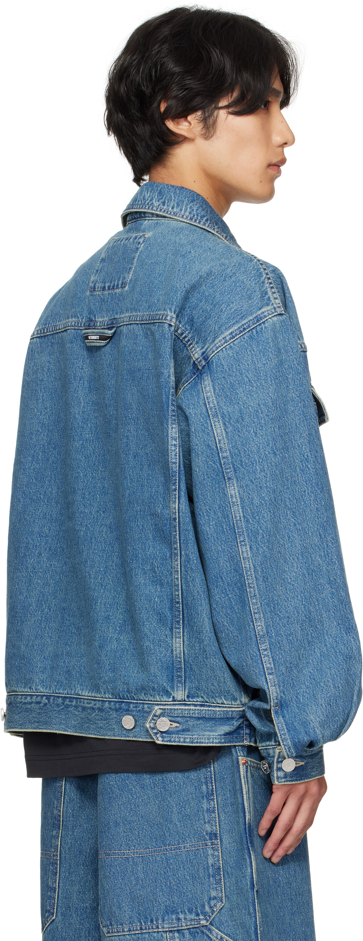 Vetements Hip-hop Denim Jacket In Blue