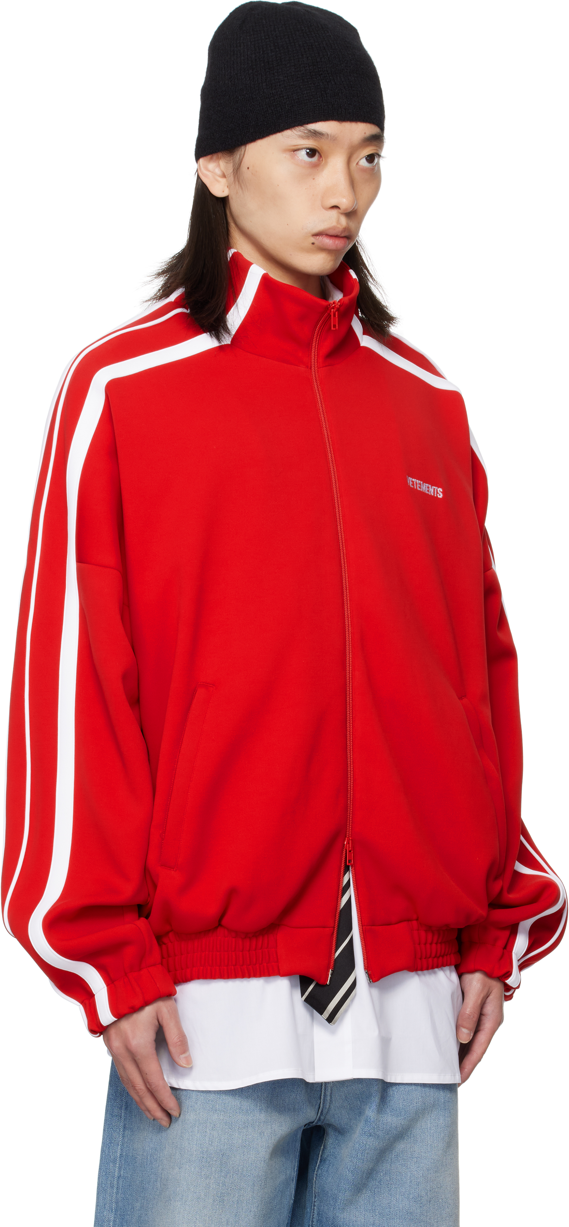 Vetements Red Gym Track Jacket In Red