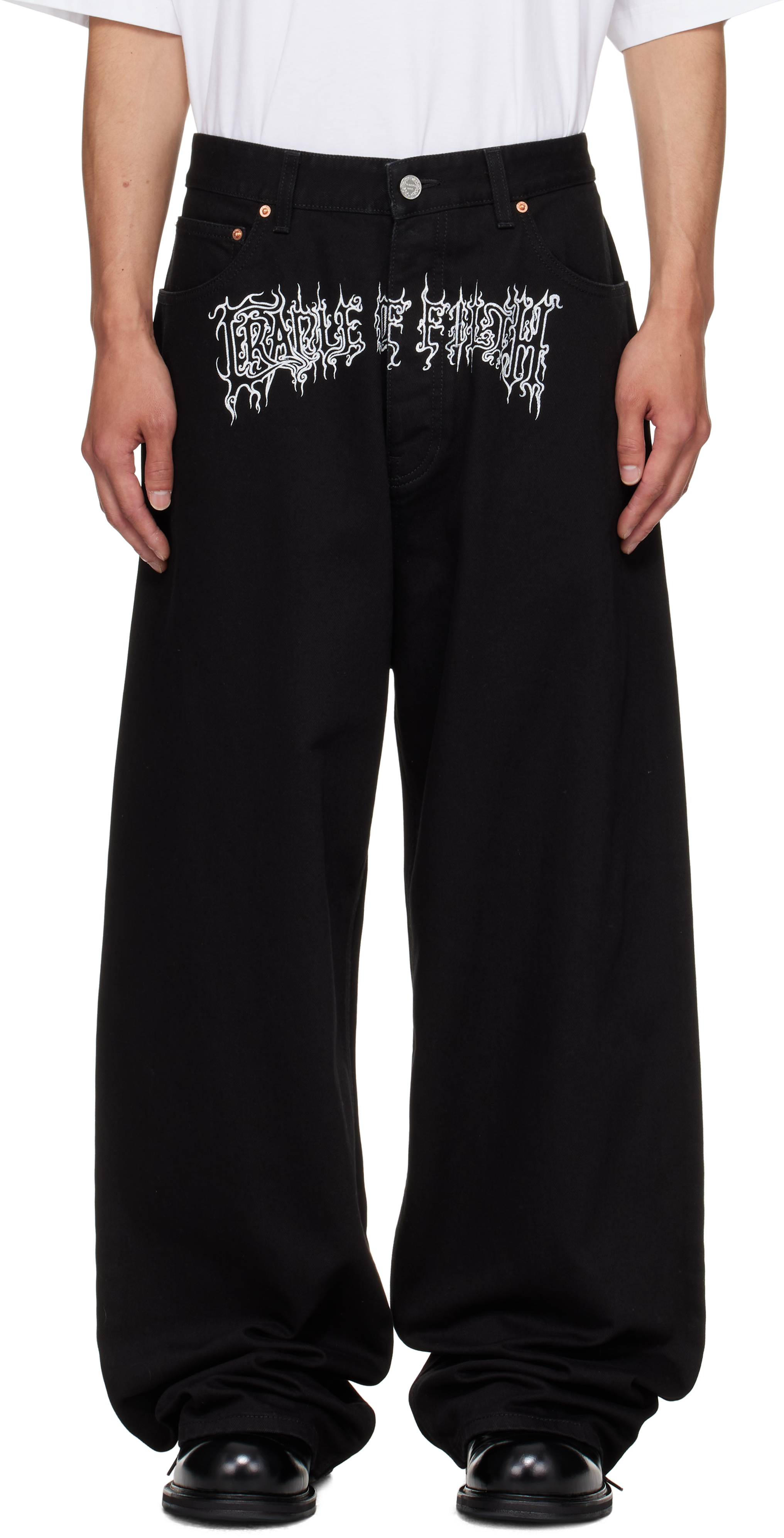 Black Cradle of Filth Baggy Jeans by VETEMENTS on Sale