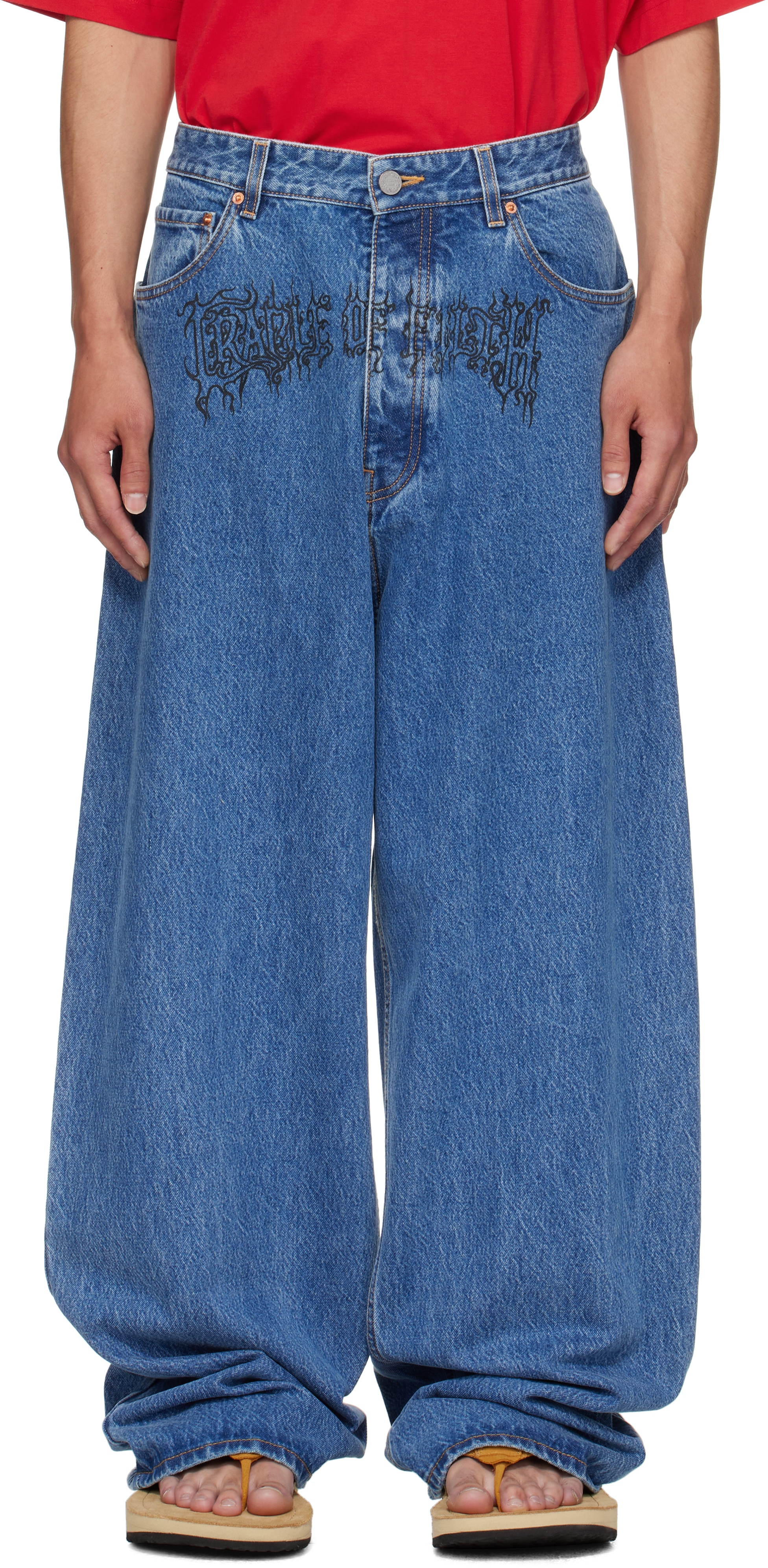Blue Cradle of Filth Baggy Jeans by VETEMENTS on Sale