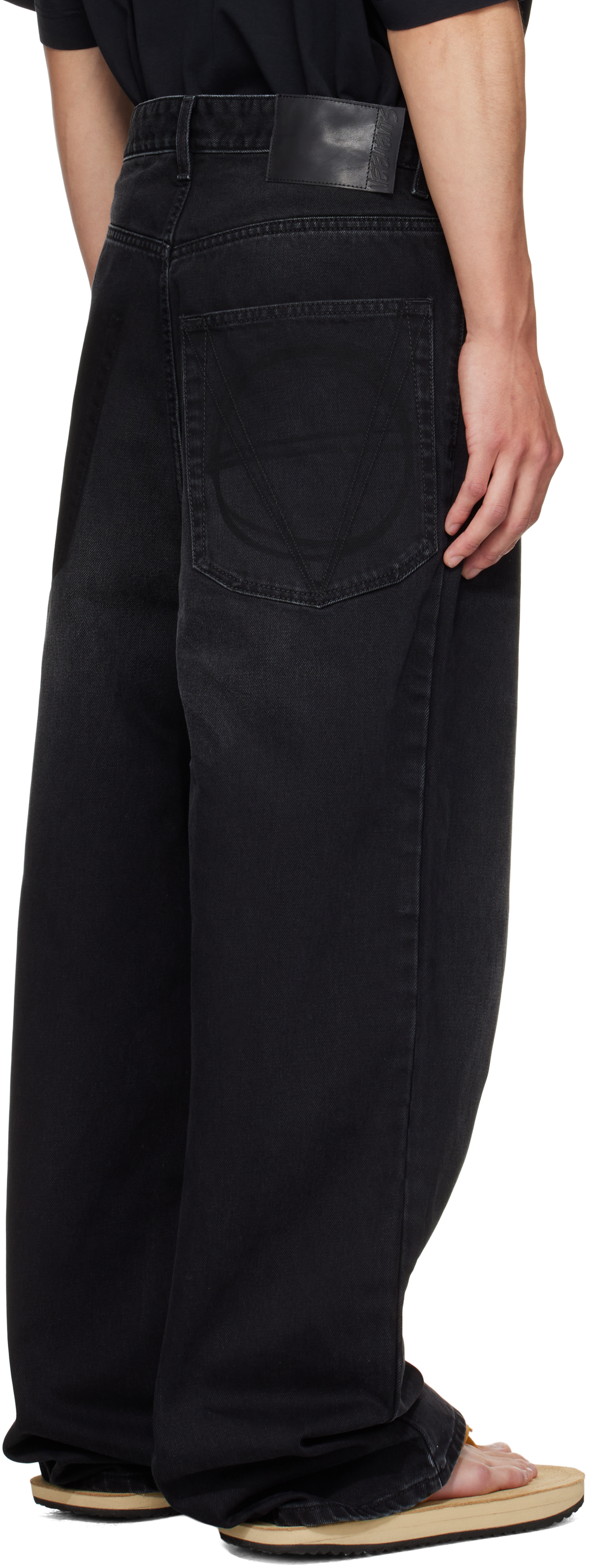 Vetements Black Painted Anarchy Reworked Jeans In Black