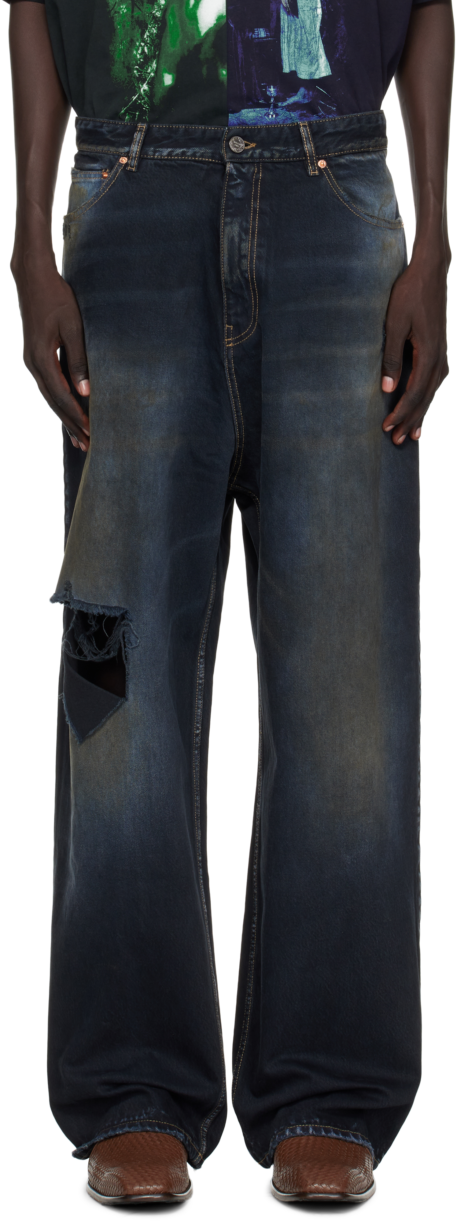 Black Distressed Baggy Jeans