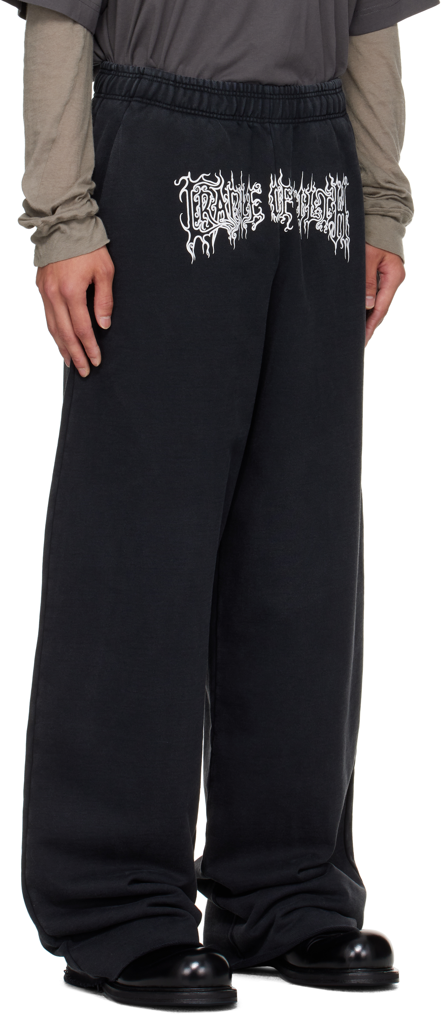 Vetements Black Cradle Of Filth Logo Baggy Sweatpants In Black
