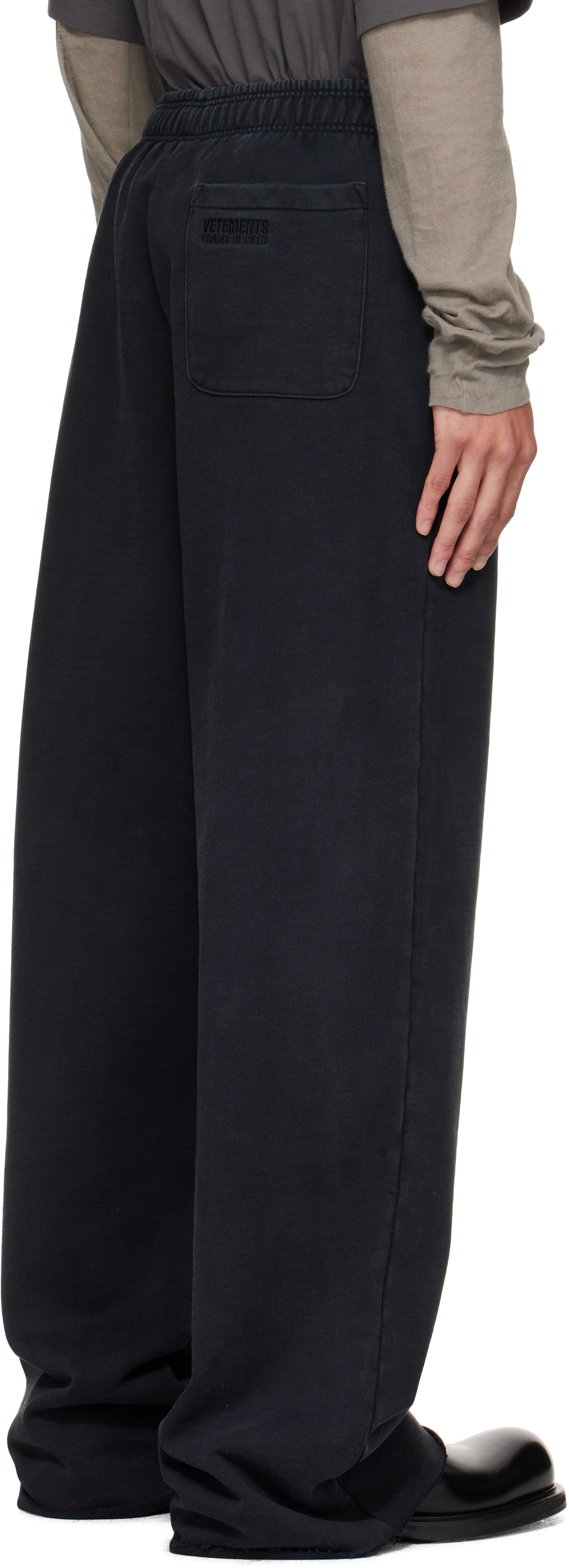 Vetements Black Cradle Of Filth Logo Baggy Sweatpants In Black