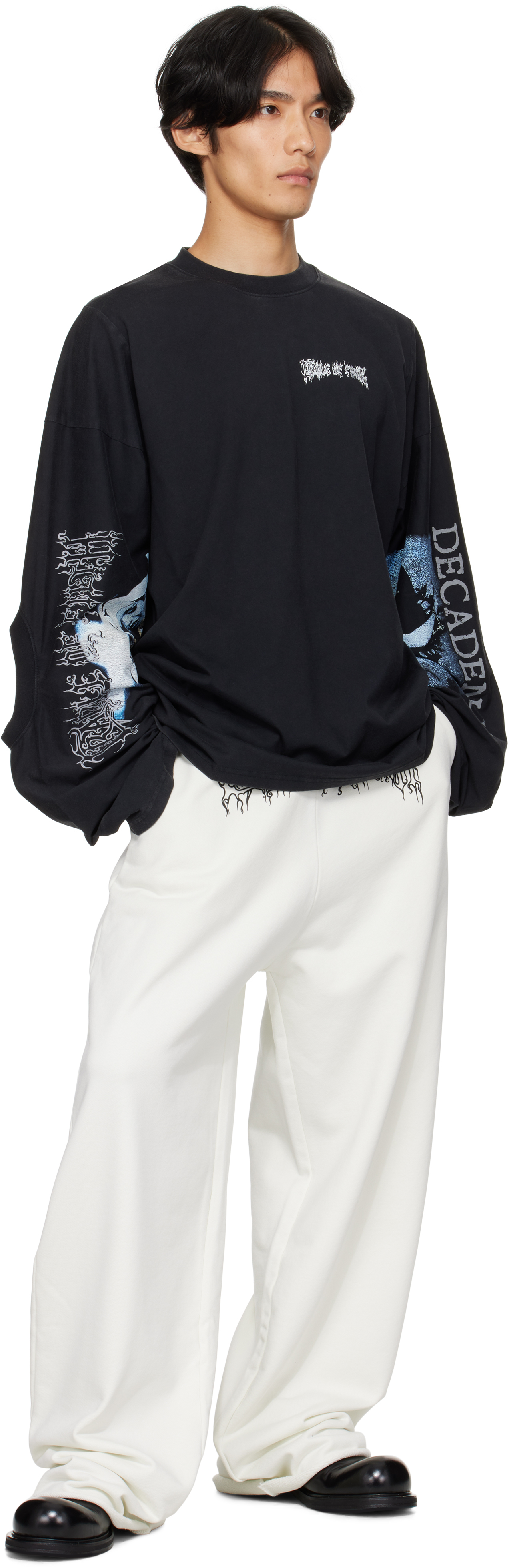 Vetements Off-white Cradle Of Filth Logo Sweatpants In White