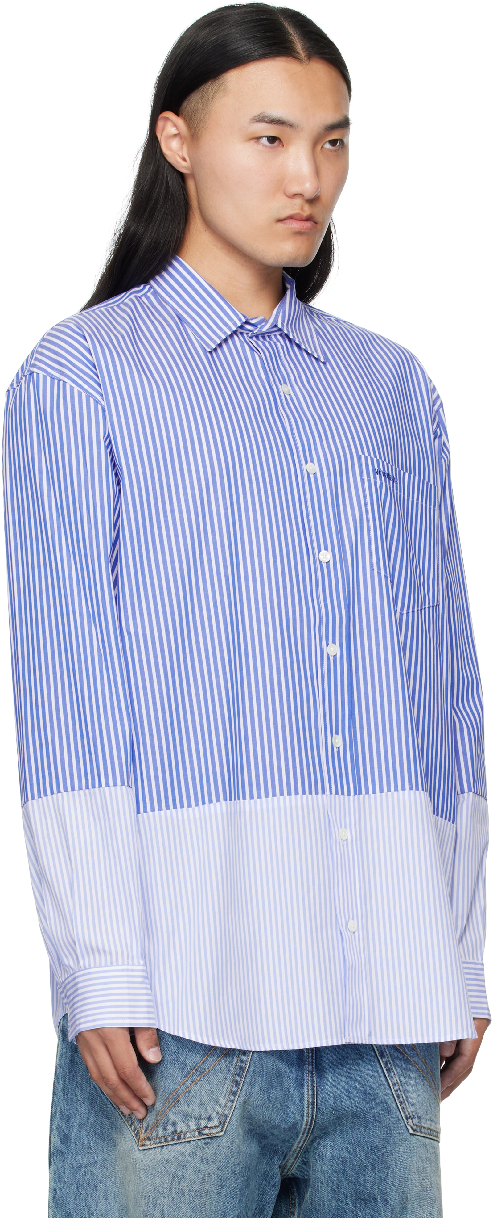 Vetements Splitted Shirt In Blue
