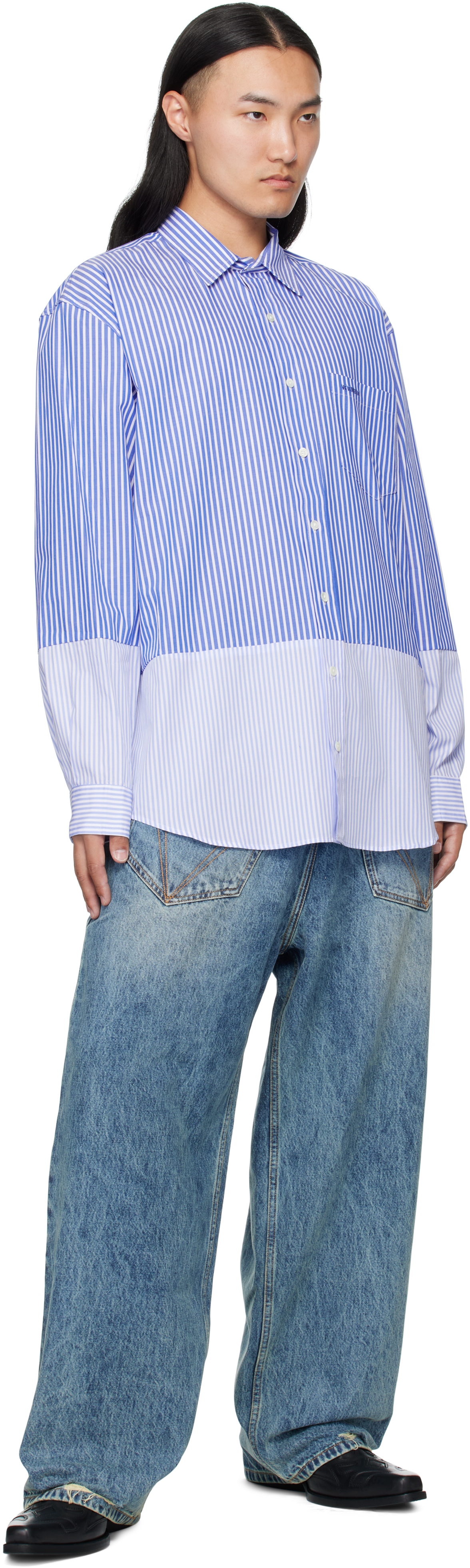 Vetements Splitted Shirt In Blue