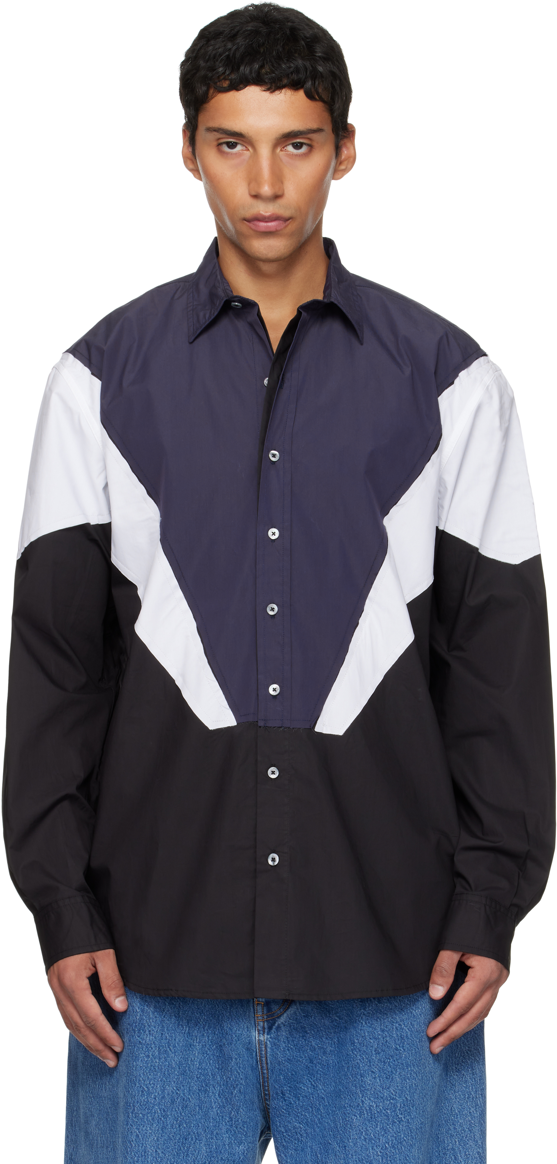 VETEMENTS ブルーコットンシャツ ブルー（青）系 VETEMENTS(ヴェトモン) シャツ(メンズ) - 海外