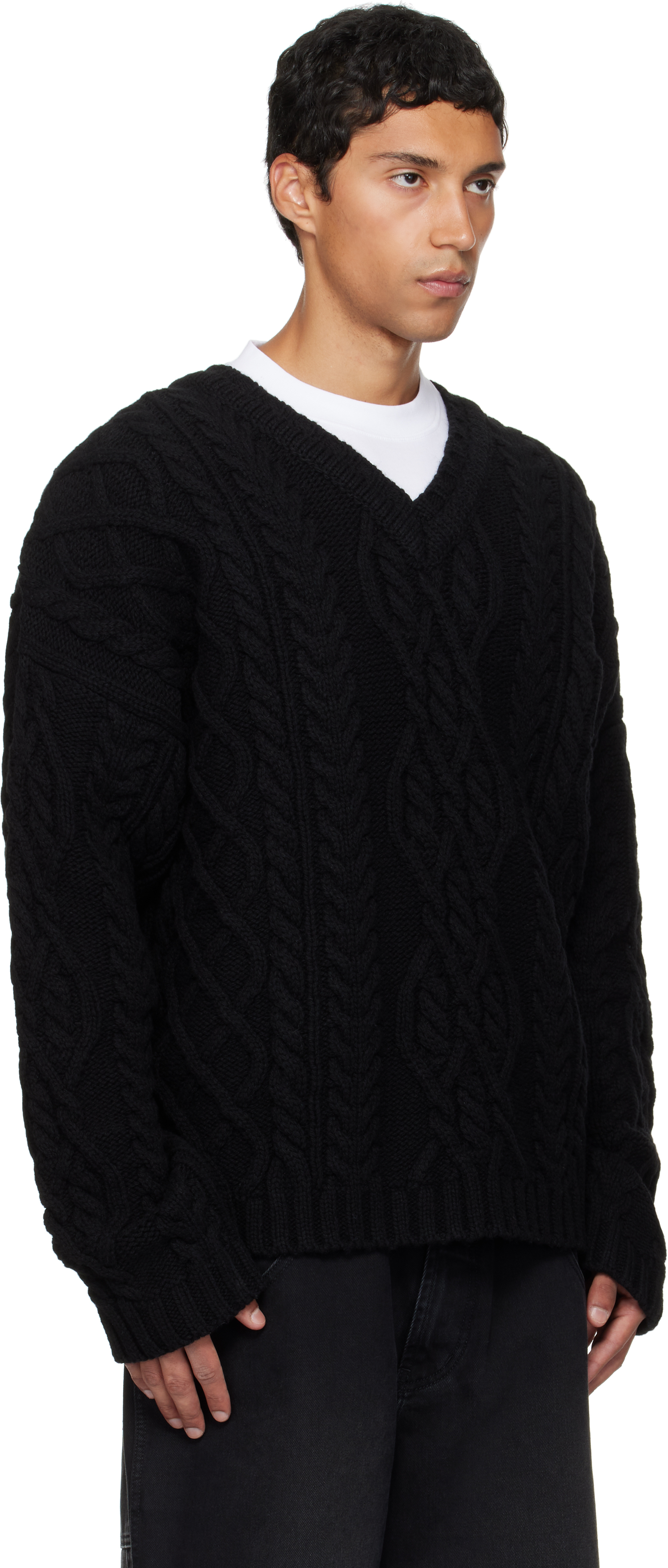 Vetements Black Cable-knit Sweater In Black