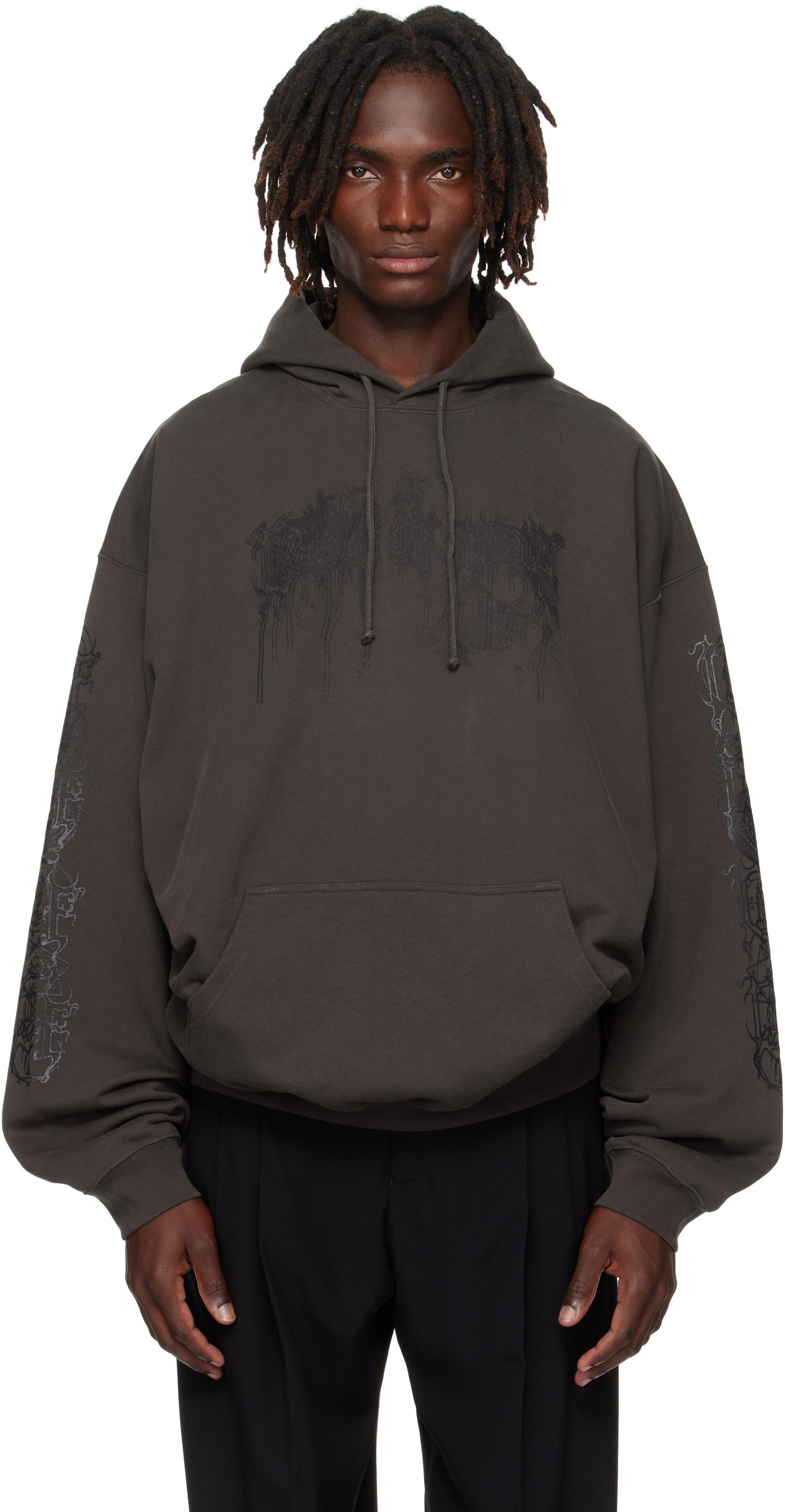 Brown Cradle of Filth Dripping Logo Oversized Hoodie