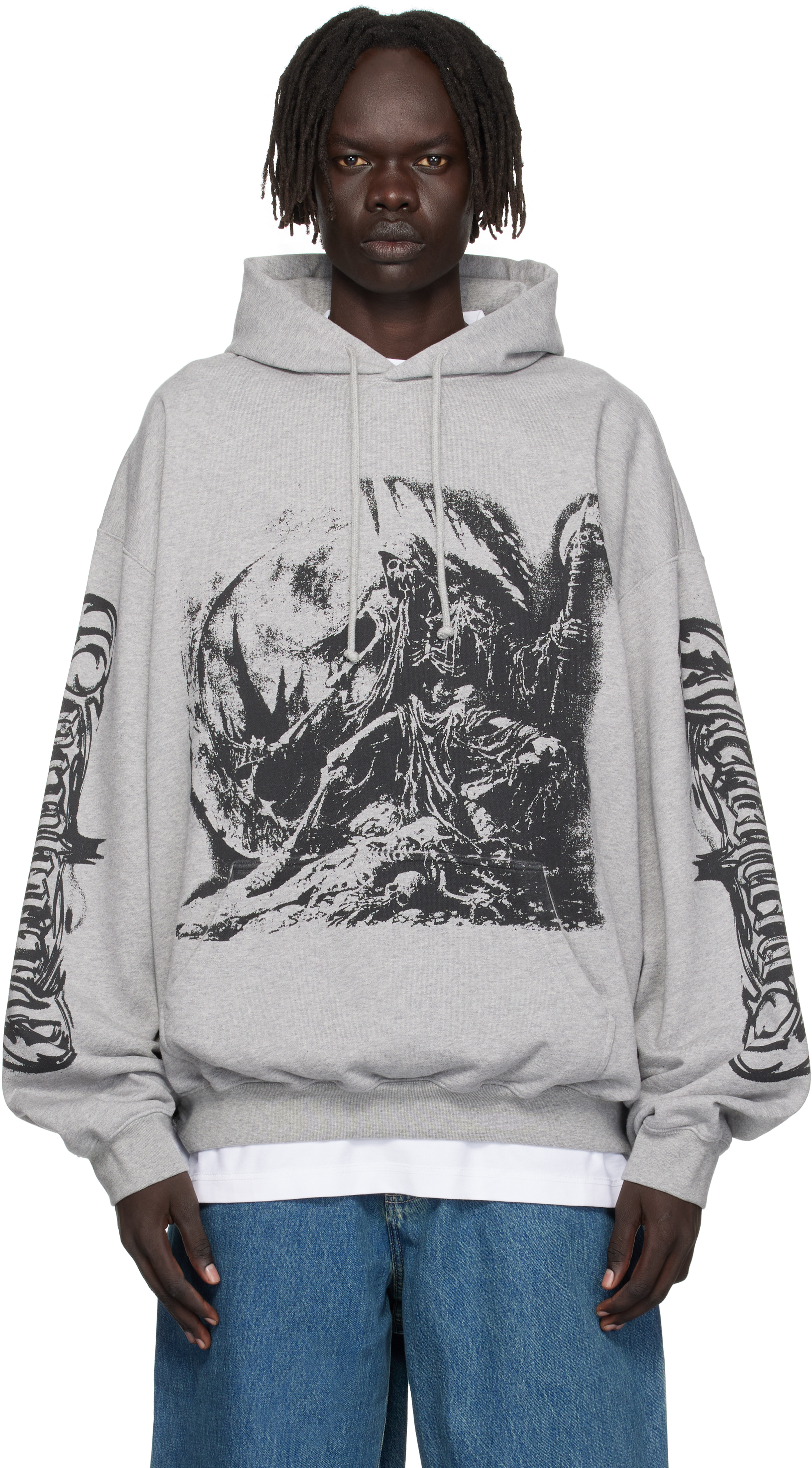 Vetements Gray Goth Oversized Hoodie In Gray