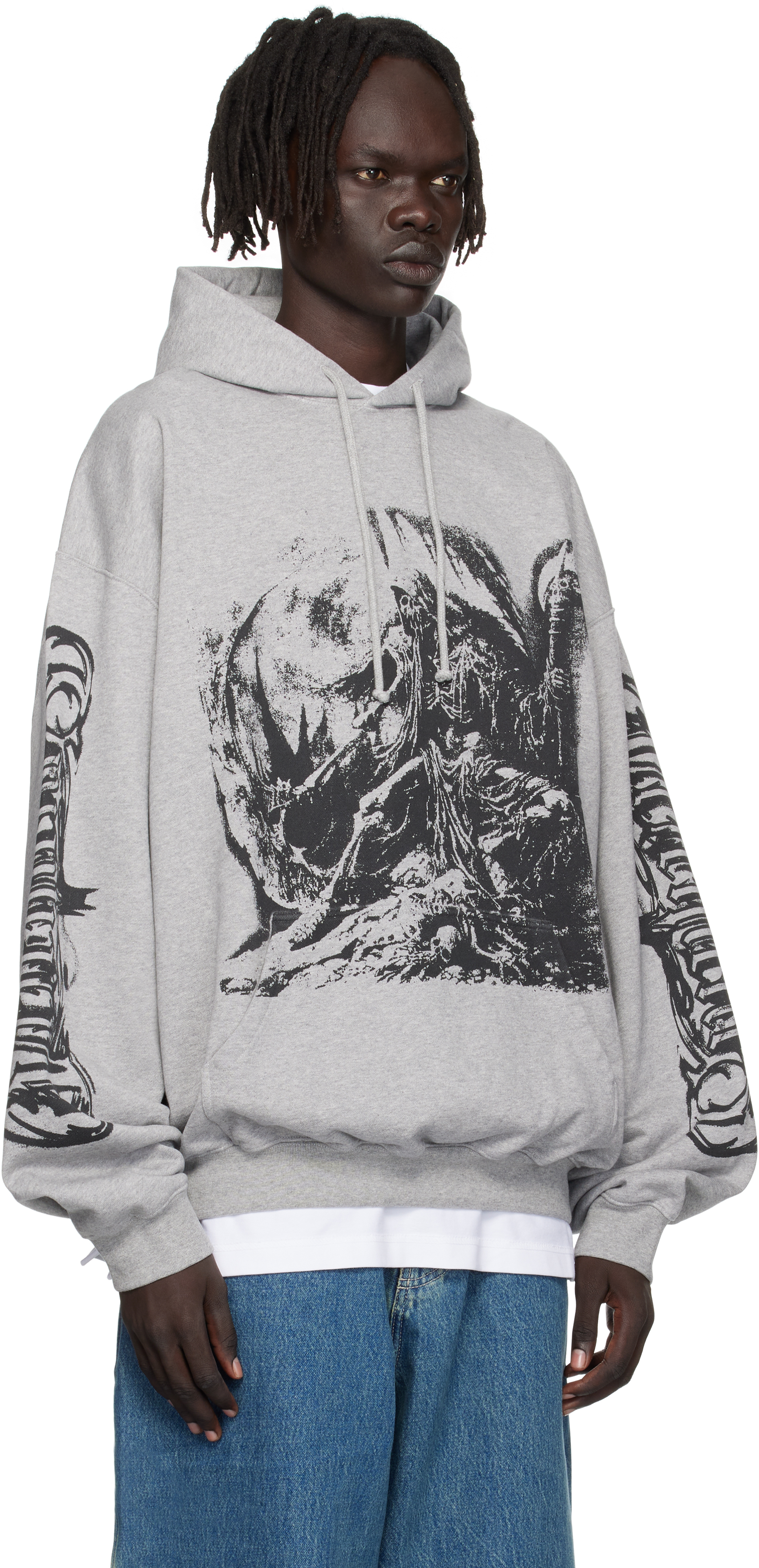 Vetements Gray Goth Oversized Hoodie In Gray