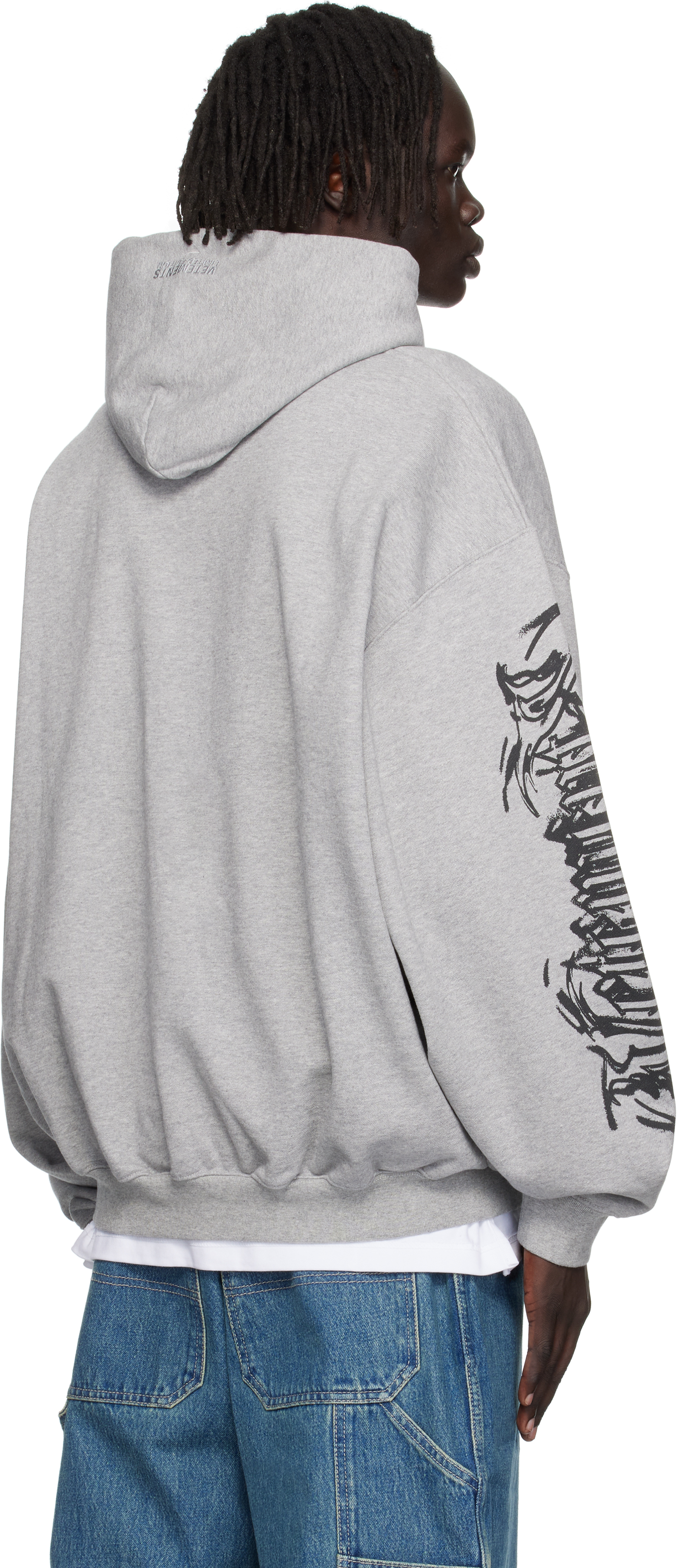 Vetements Gray Goth Oversized Hoodie In Gray