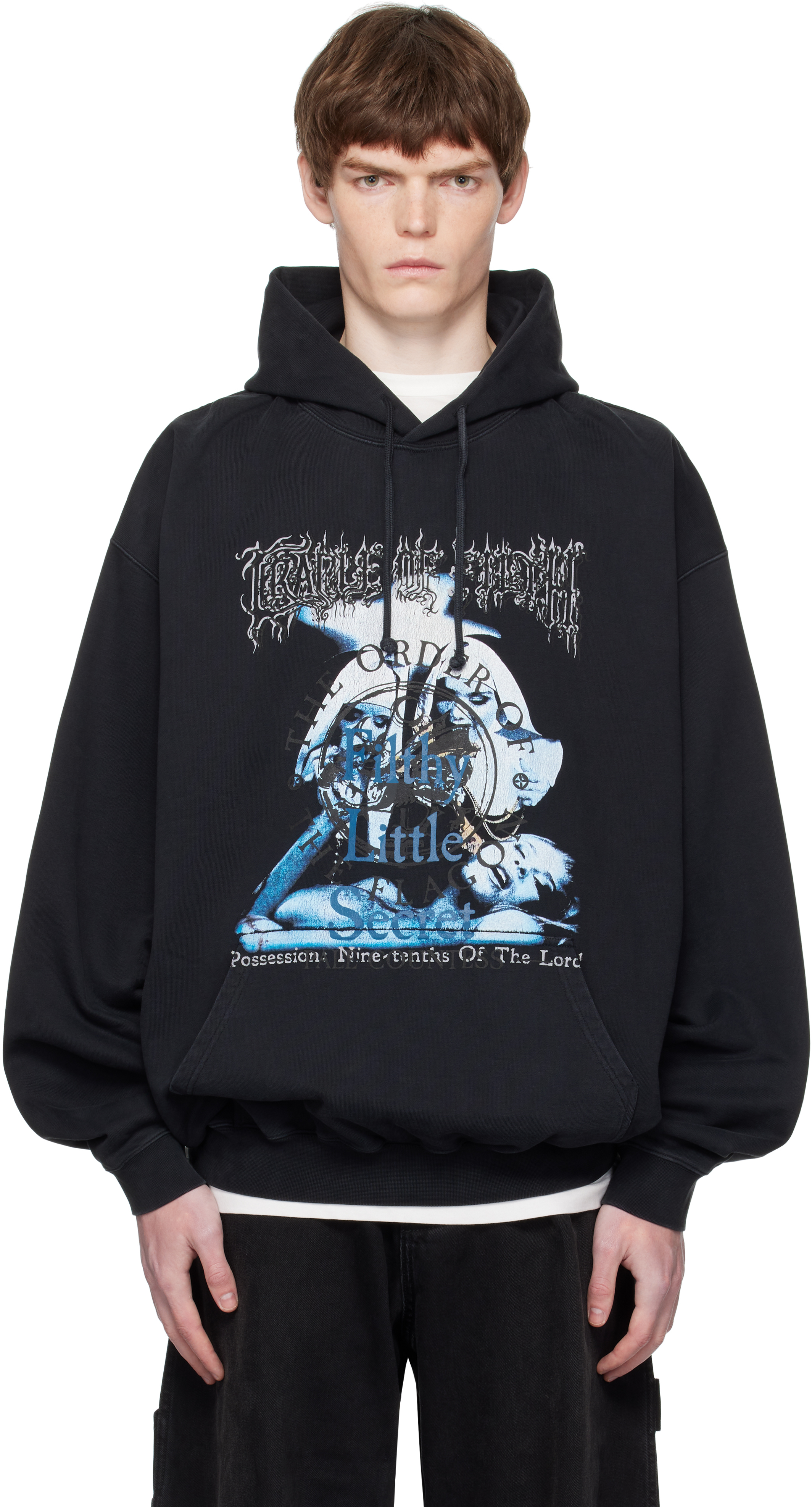 Black 'Filthy Secret' Oversized Hoodie